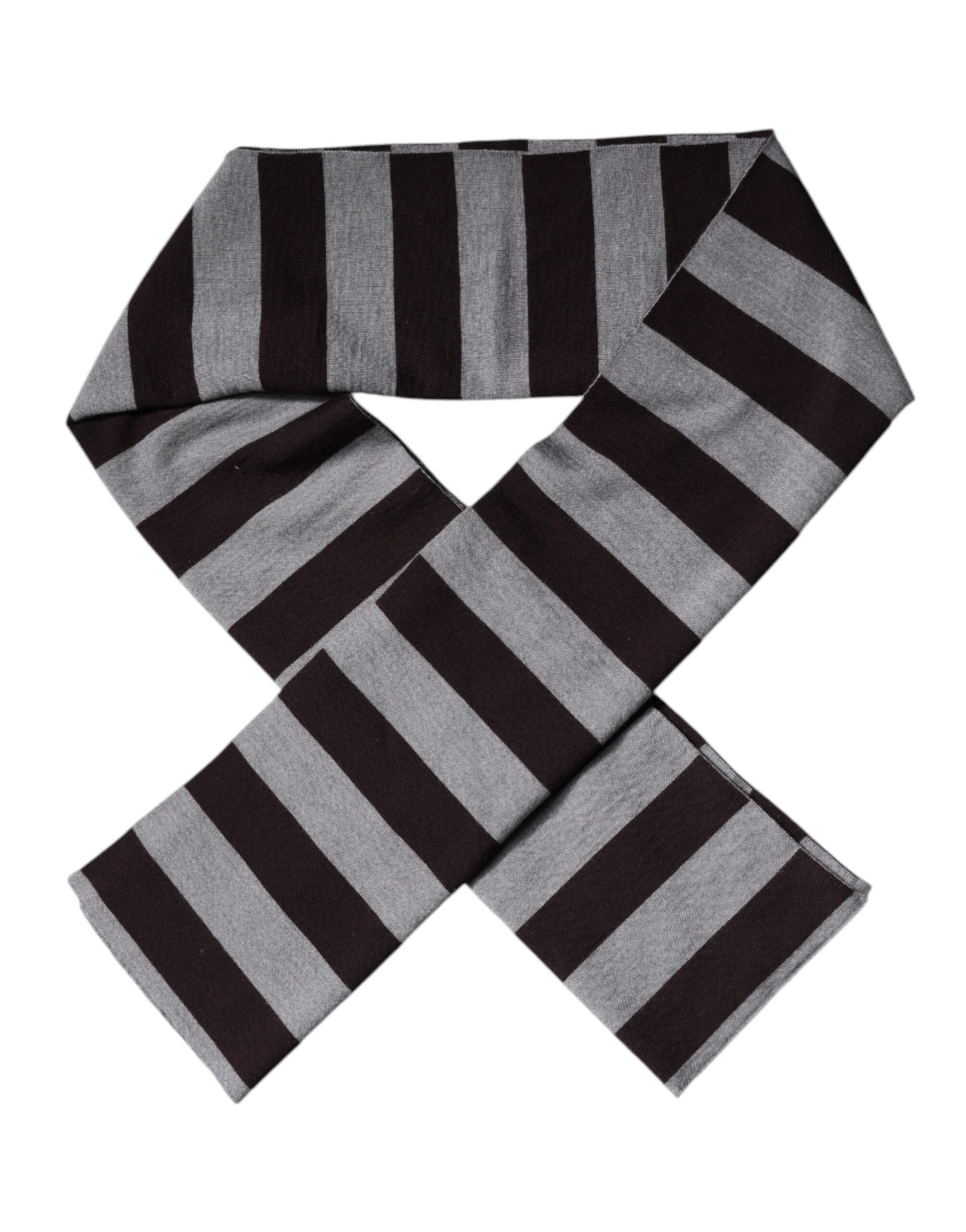 Foulard en laine à rayures noires et grises Dolce & Gabbana