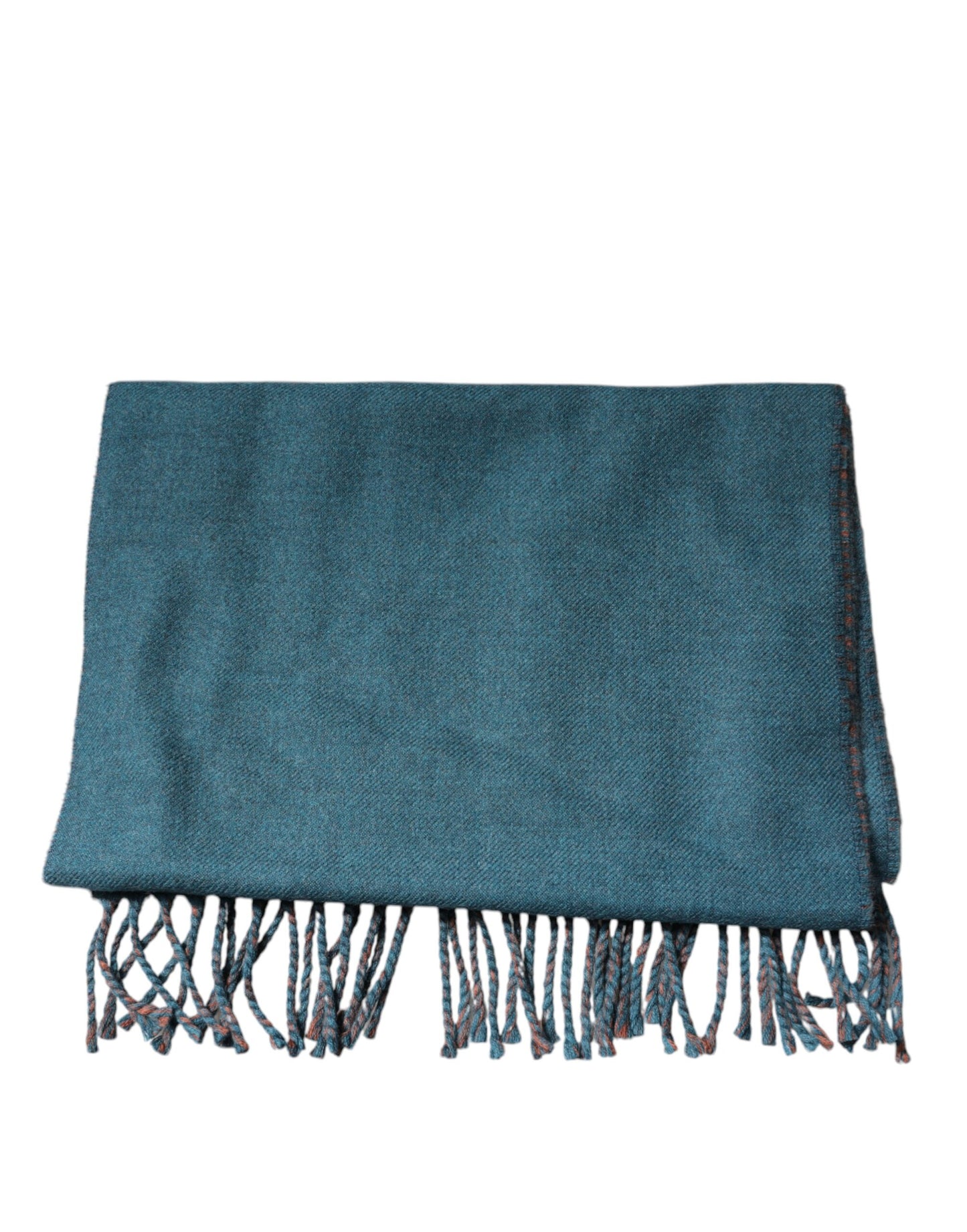 Écharpe châle à franges en laine bleu vert Dolce & Gabbana