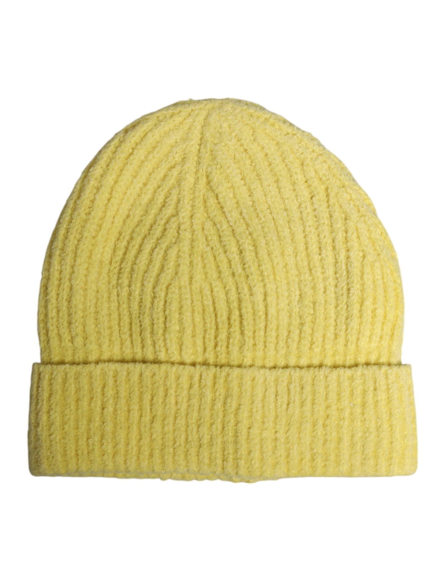 Bonnet d'hiver en tricot de coton jaune Dolce & Gabbana