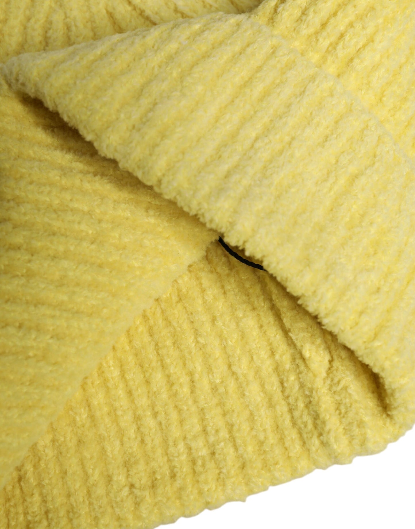 Bonnet d'hiver en tricot de coton jaune Dolce & Gabbana