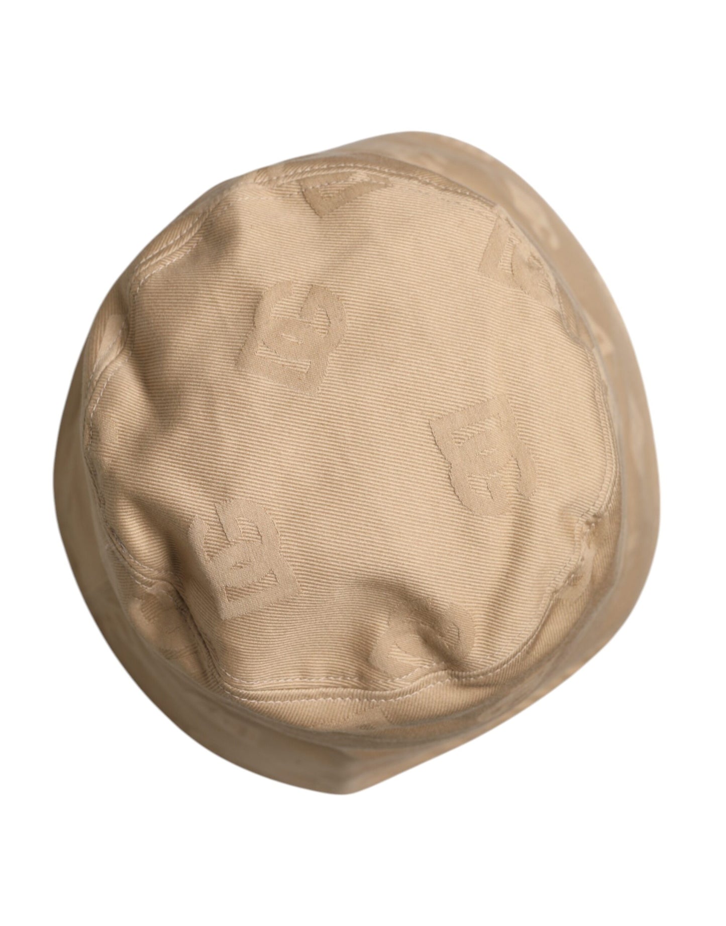 Casquette bob en coton beige avec logo monogramme Dolce & Gabbana