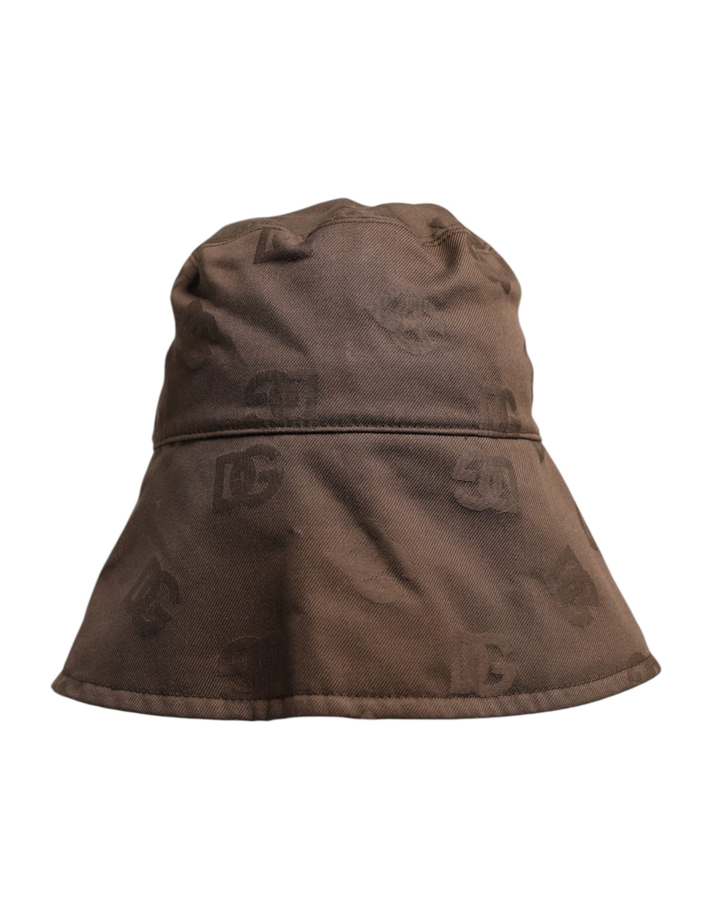 Casquette bob en coton monogramme avec logo marron Dolce & Gabbana