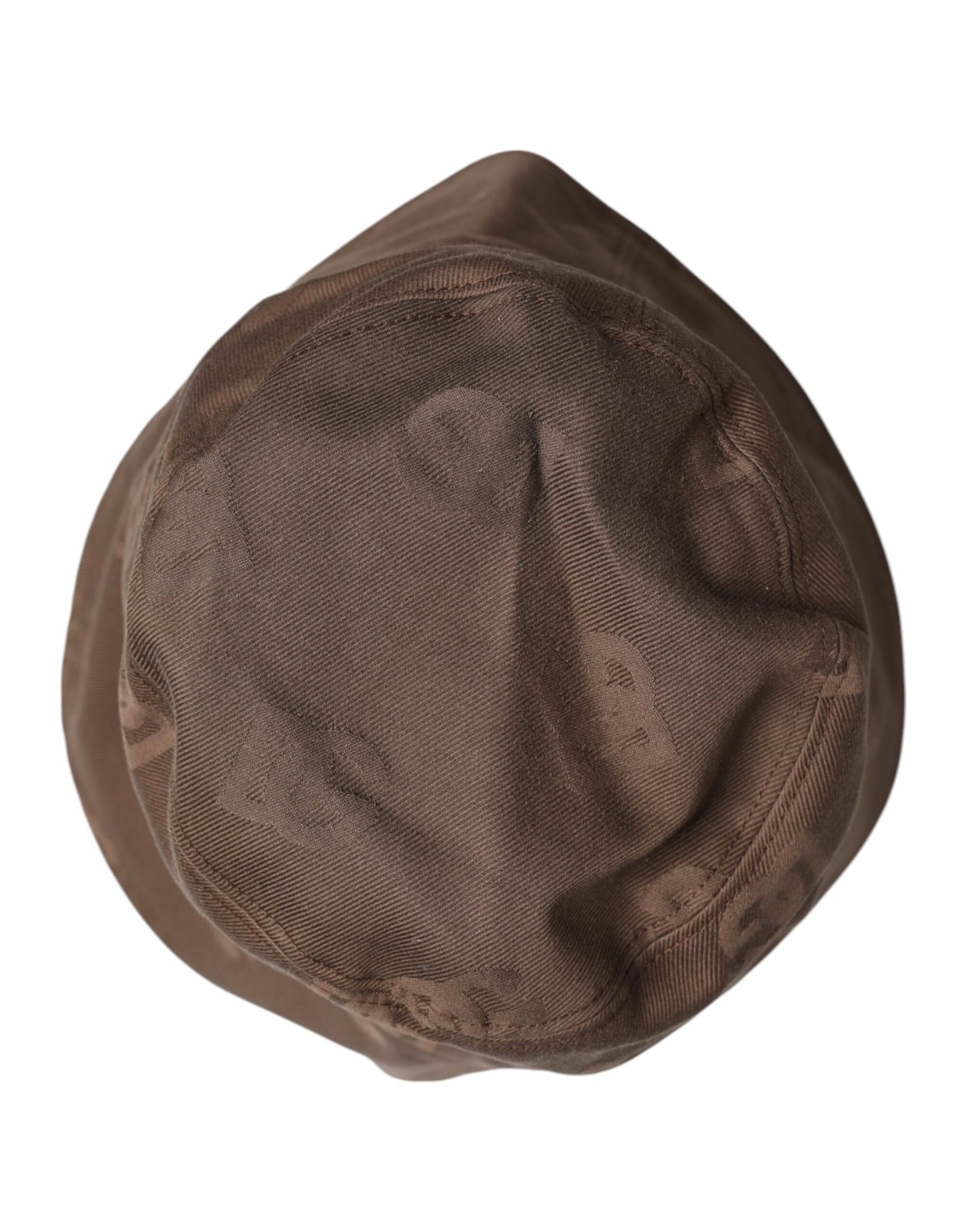 Casquette bob en coton monogramme avec logo marron Dolce & Gabbana