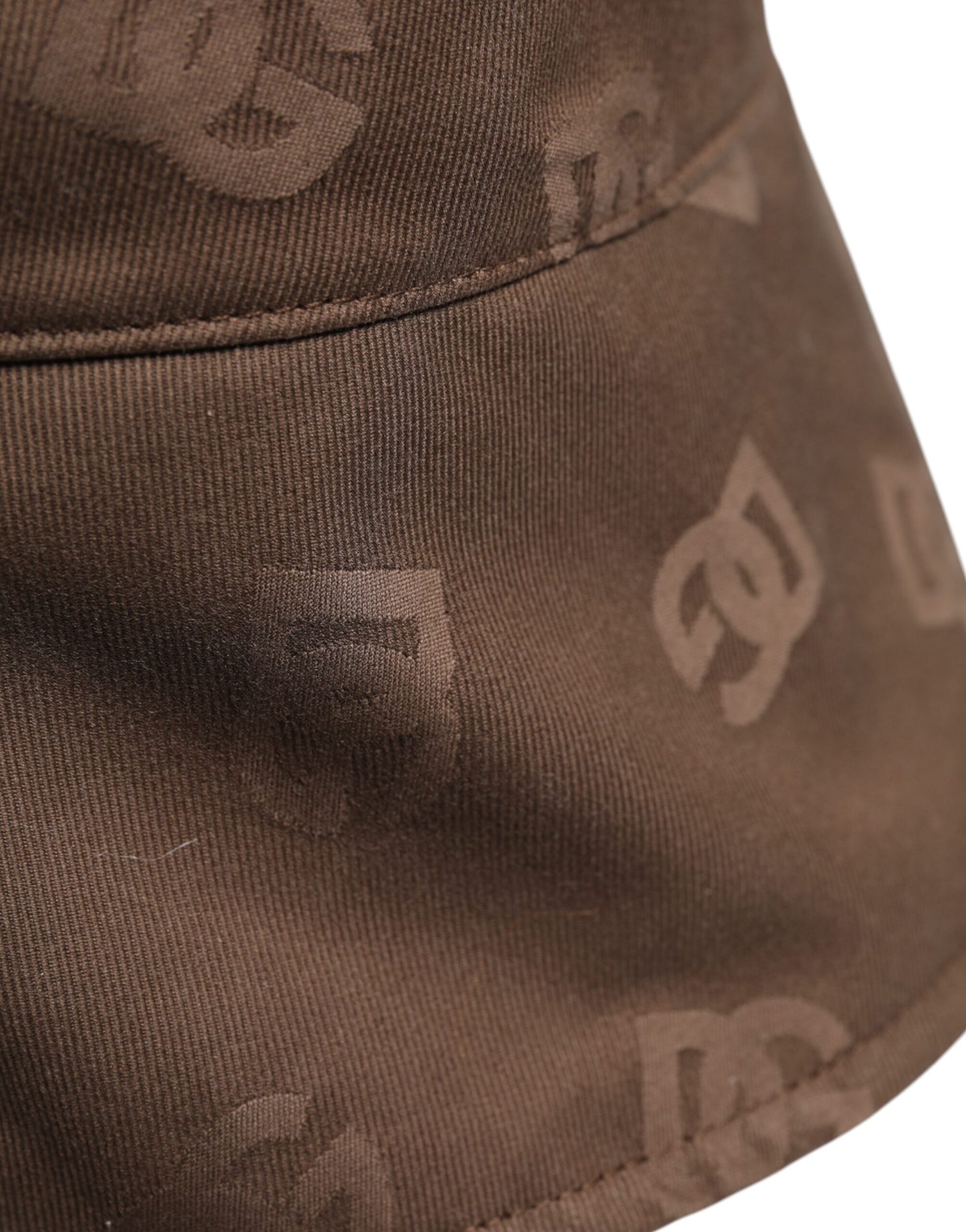 Casquette bob en coton monogramme avec logo marron Dolce & Gabbana