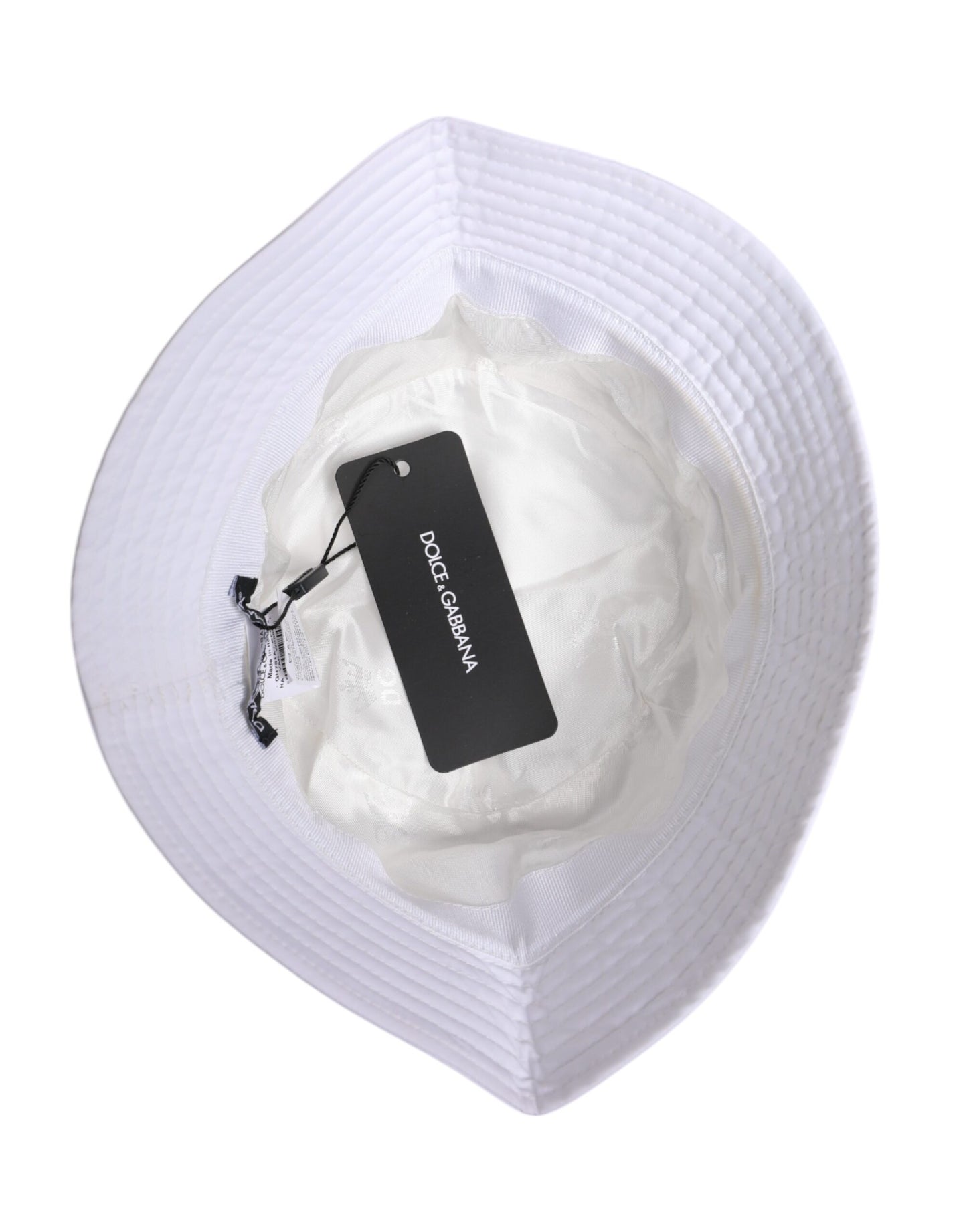 Bob à large bord en coton blanc Dolce & Gabbana
