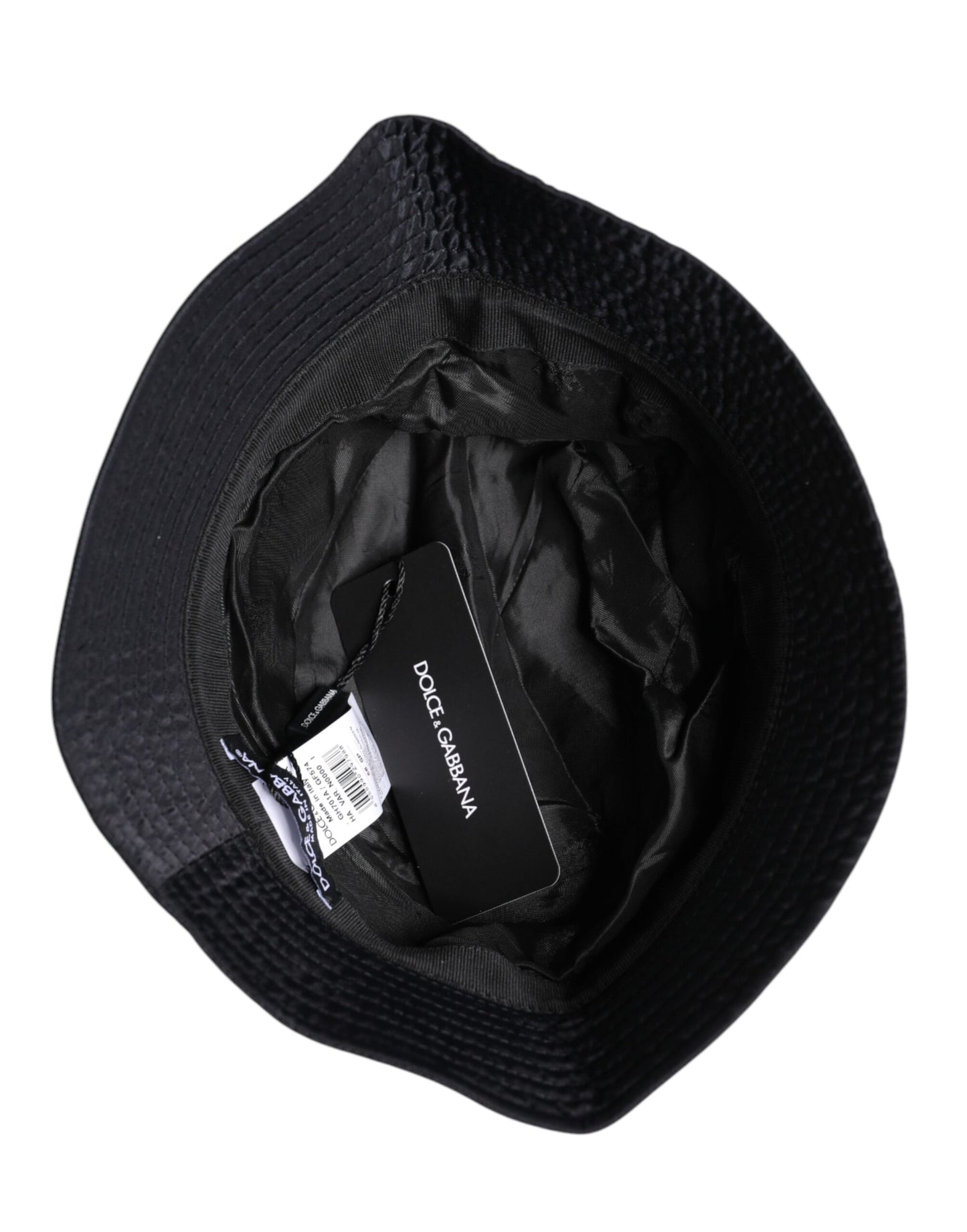 Bob à large bord en coton noir Dolce & Gabbana