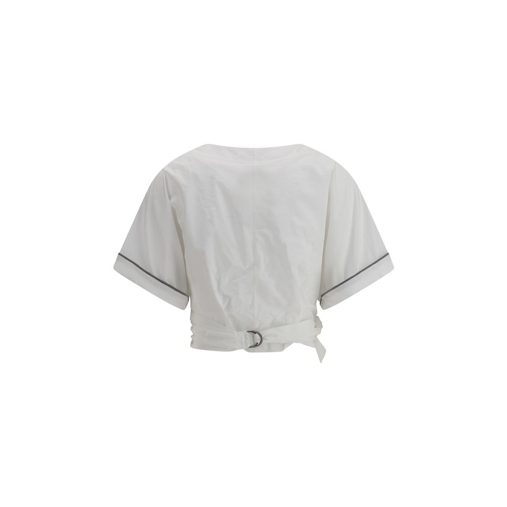 Blouse Brunello Cucinelli à taille nouée et boucle