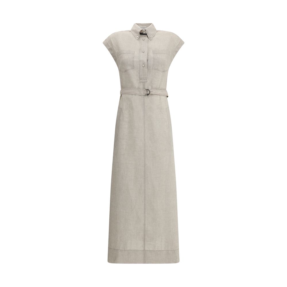 Brunello Cucinelli Robe longue en lin