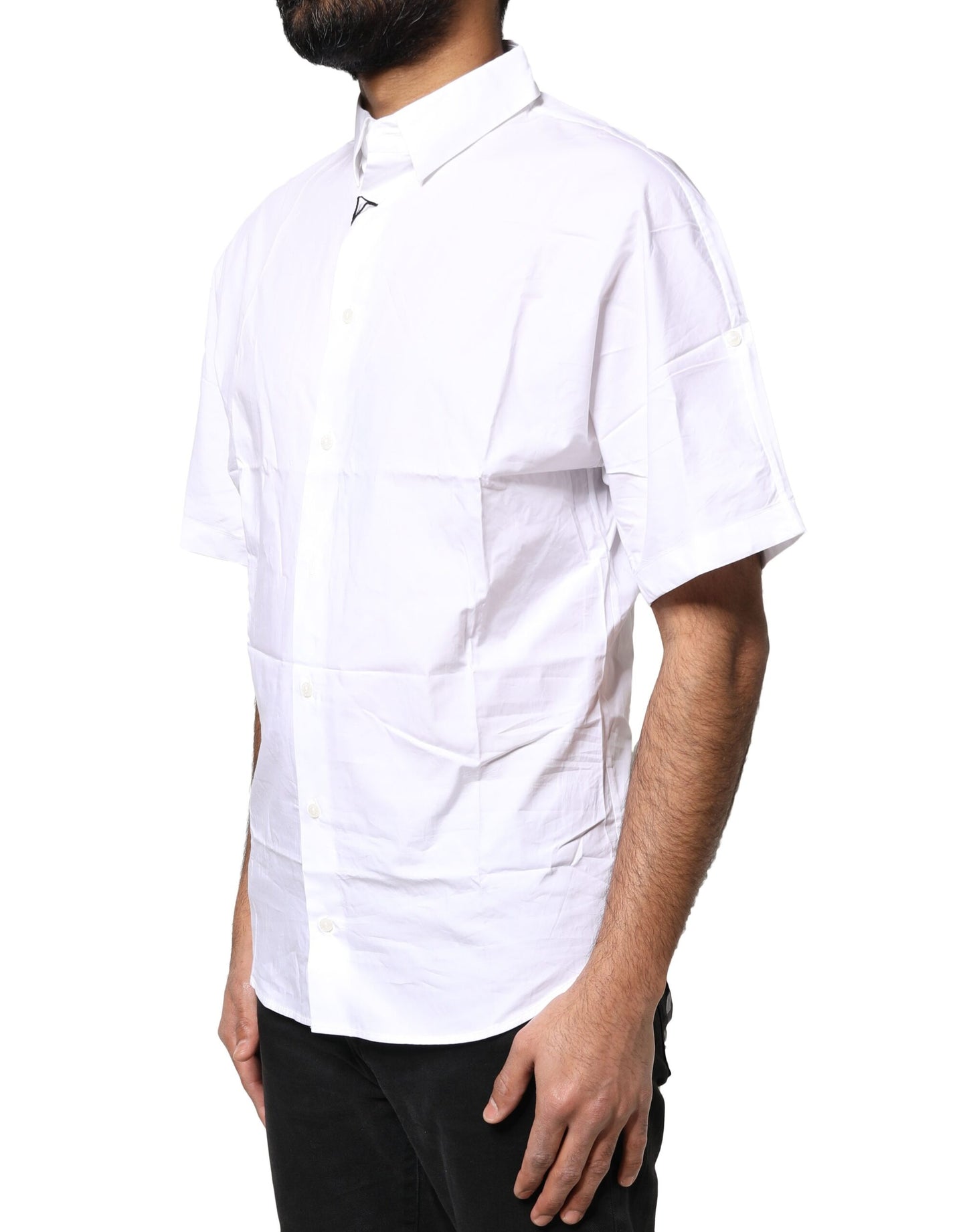 Polo décontracté à boutons en coton blanc Dolce & Gabbana pour homme