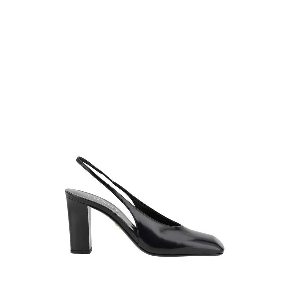 Escarpins Prada en cuir de veau noir