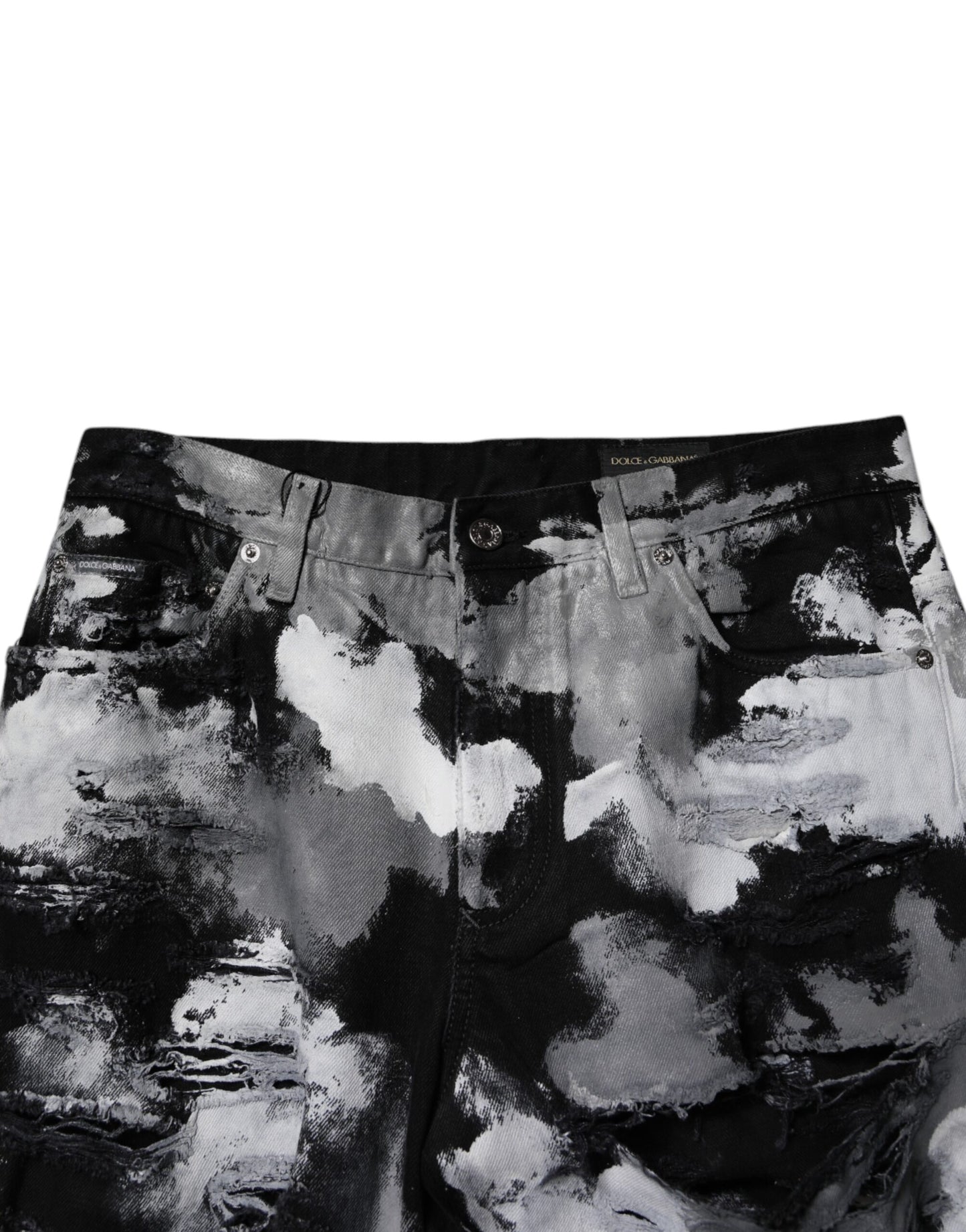 Jean skinny en denim déchiré camouflage multicolore Dolce & Gabbana