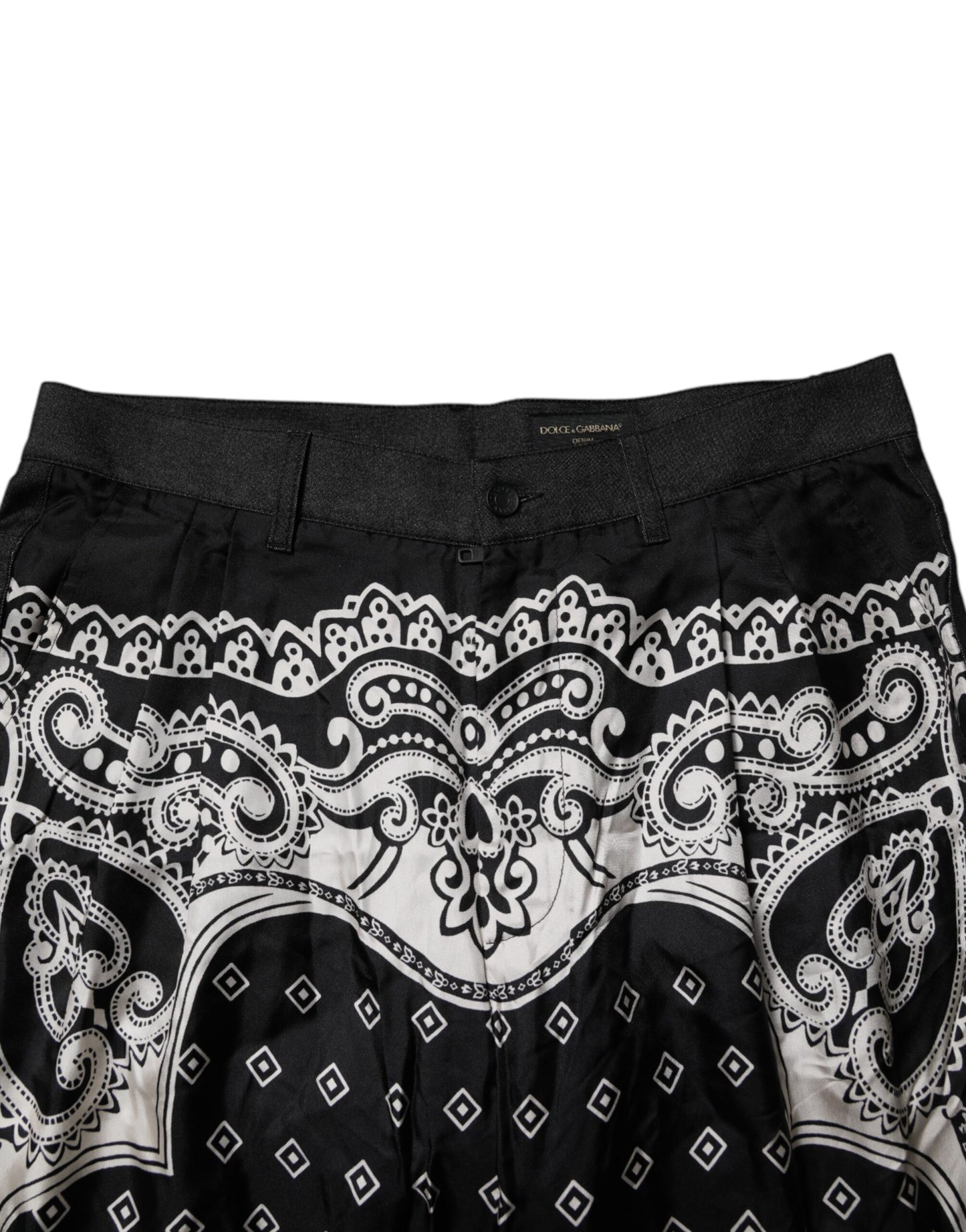 Jeans skinny en coton noir à bandana de Dolce & Gabbana