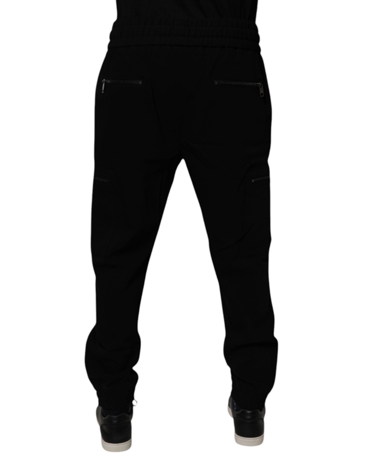 Pantalon de jogging en laine stretch noire Dolce & Gabbana