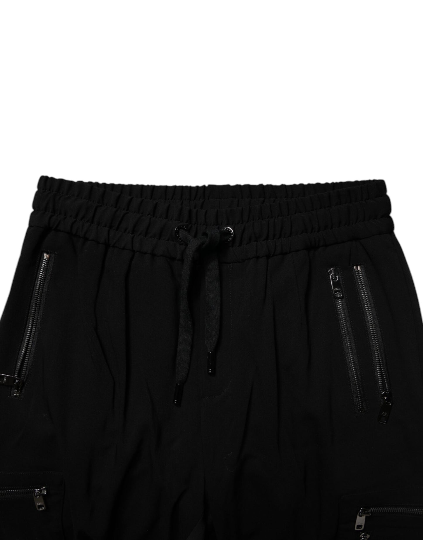 Pantalon de jogging en laine stretch noire Dolce & Gabbana