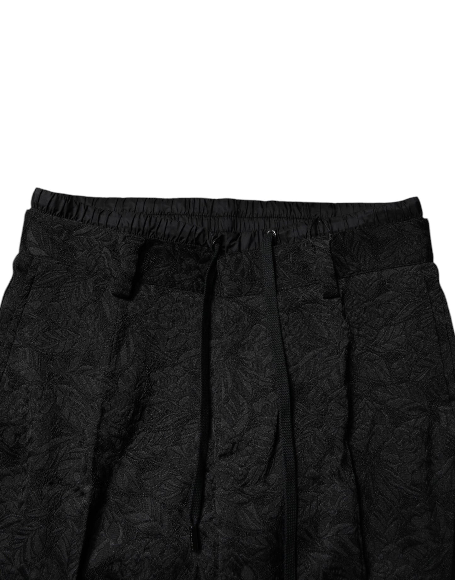 Pantalon skinny en polyester brocart noir Dolce & Gabbana