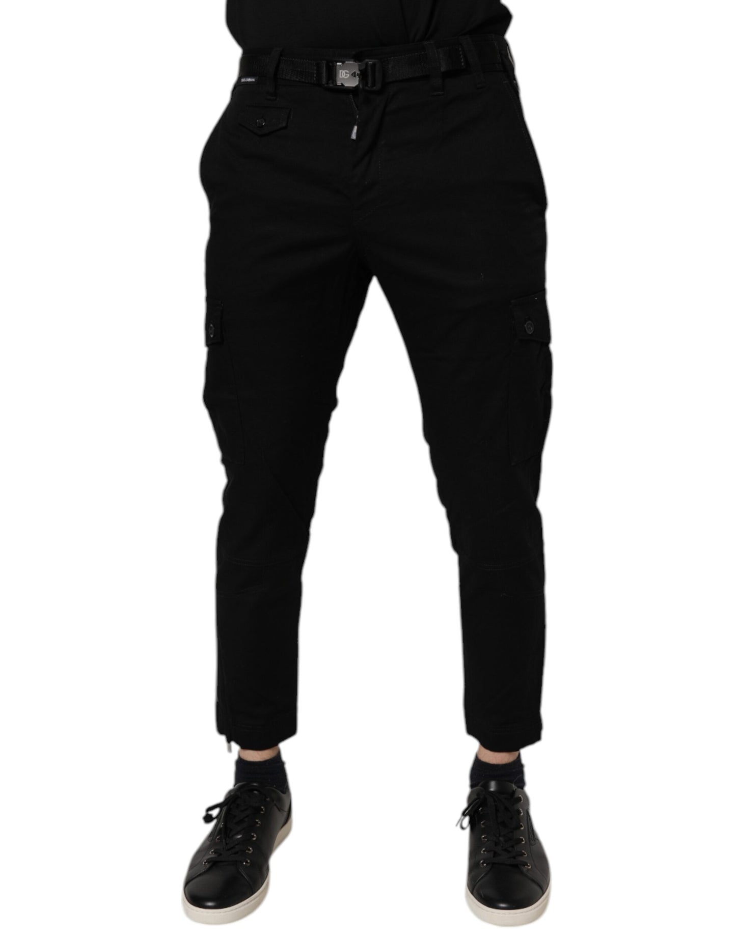 Jean skinny cargo en coton stretch noir Dolce & Gabbana