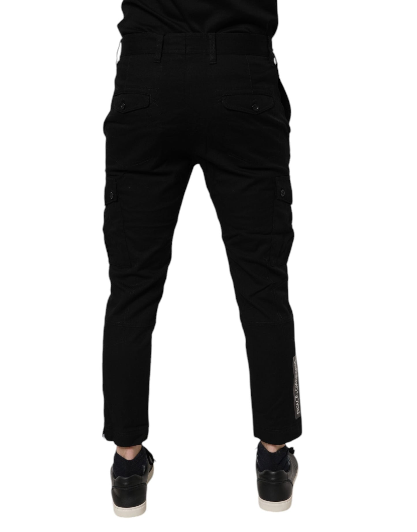 Jean skinny cargo en coton stretch noir Dolce & Gabbana