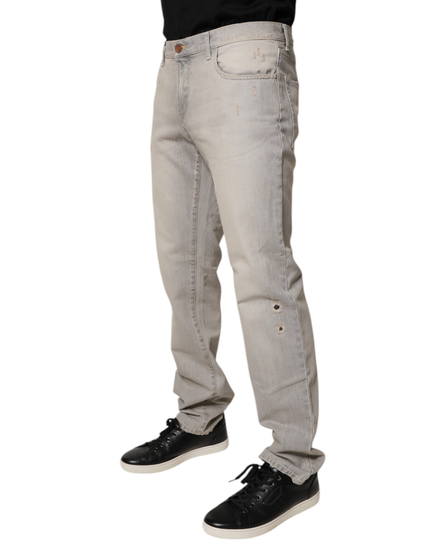 Jean skinny en coton gris clair Dolce & Gabbana