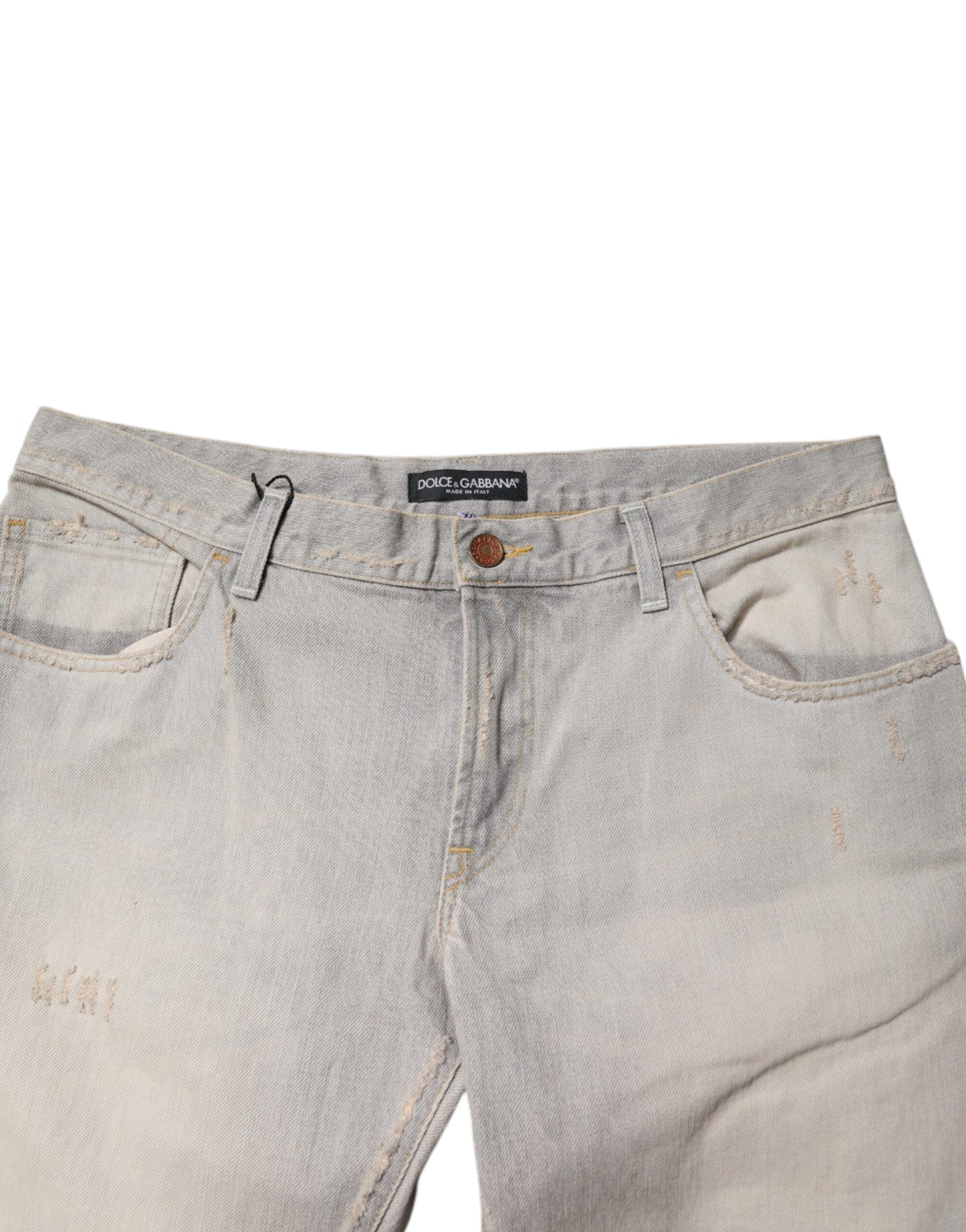 Jean skinny en coton gris clair Dolce & Gabbana