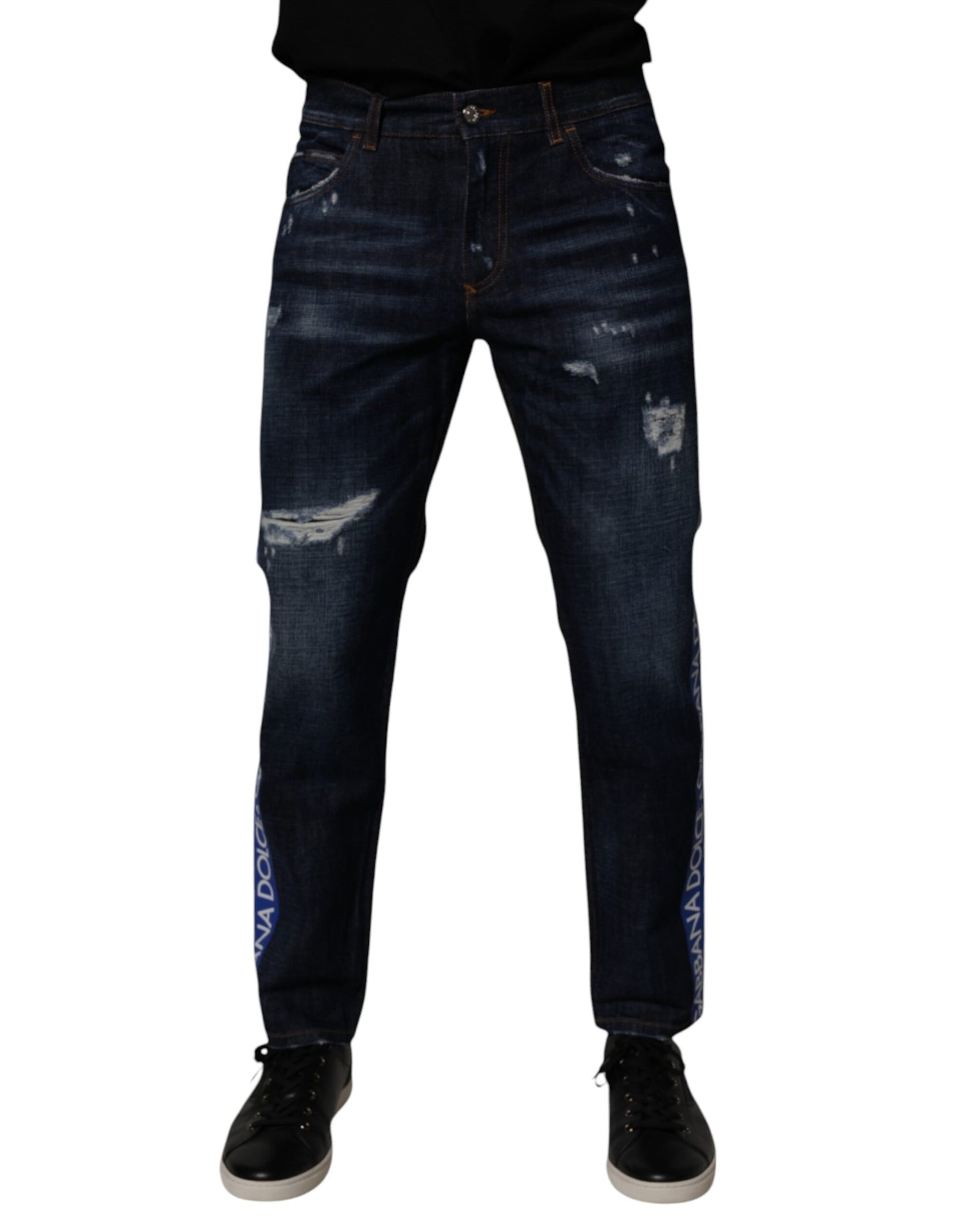 Jean skinny en coton bleu foncé Dolce & Gabbana