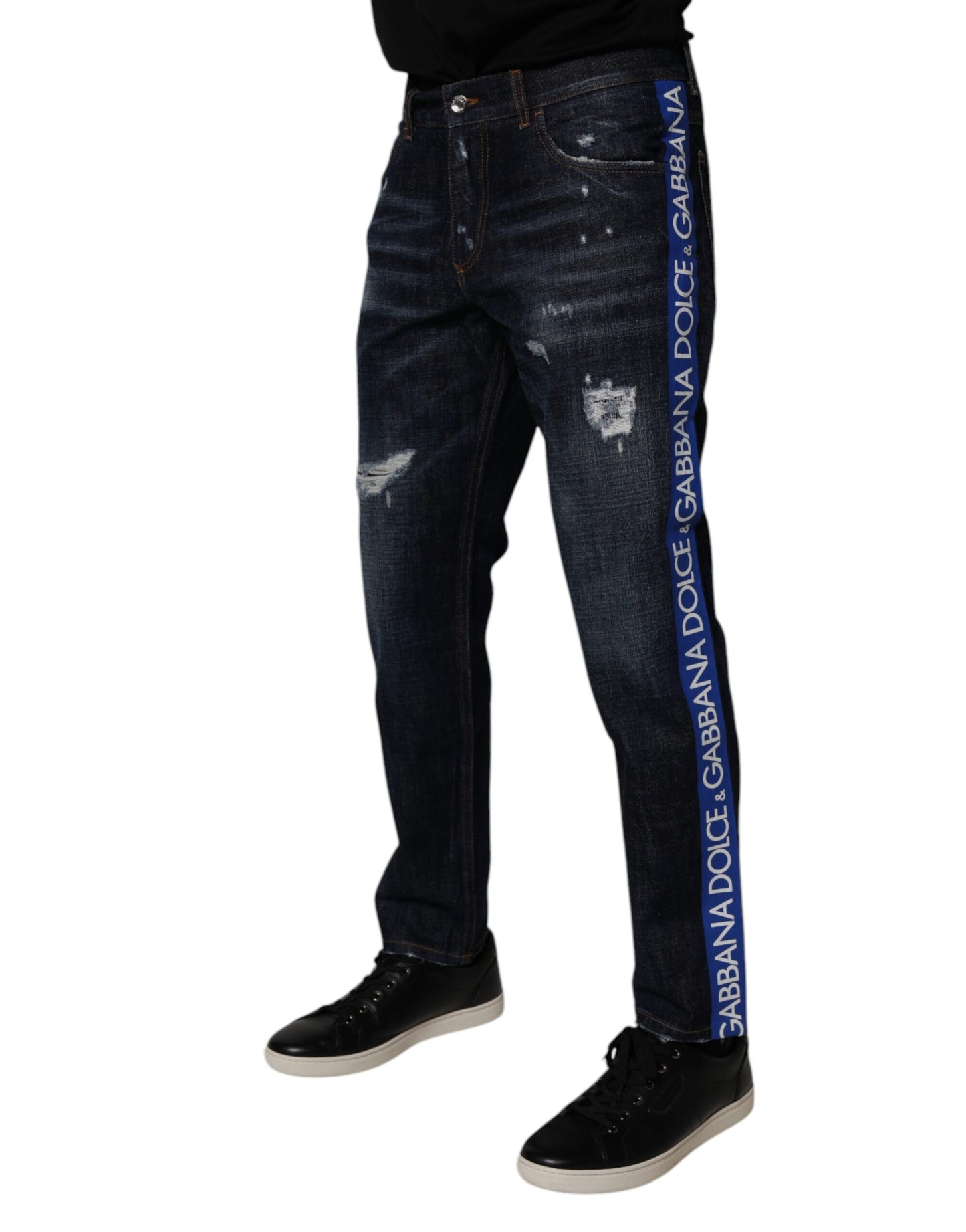 Jean skinny en coton bleu foncé Dolce & Gabbana