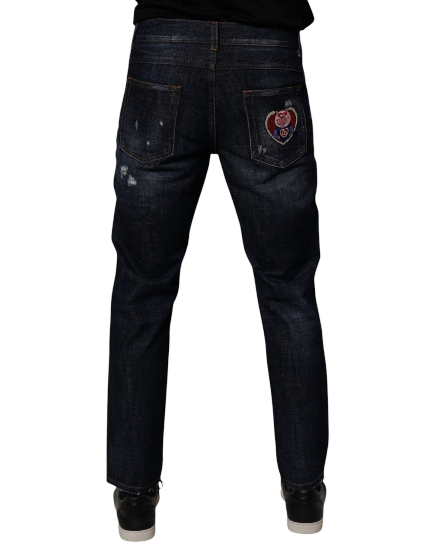 Jean skinny en coton bleu foncé Dolce & Gabbana
