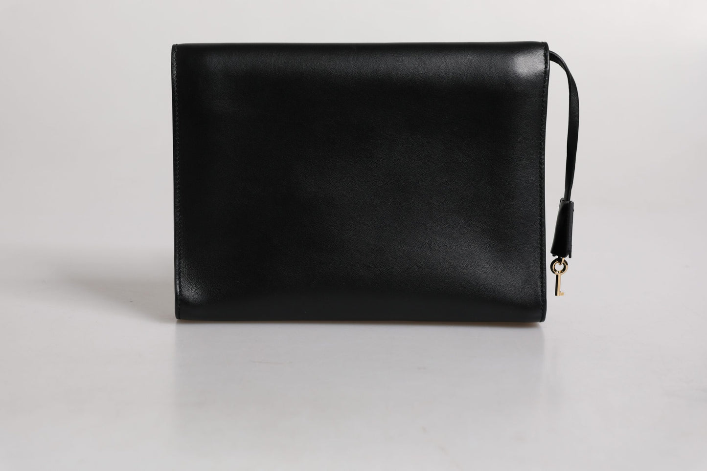 Sac porte-documents en cuir noir Dolce & Gabbana avec plaque logo