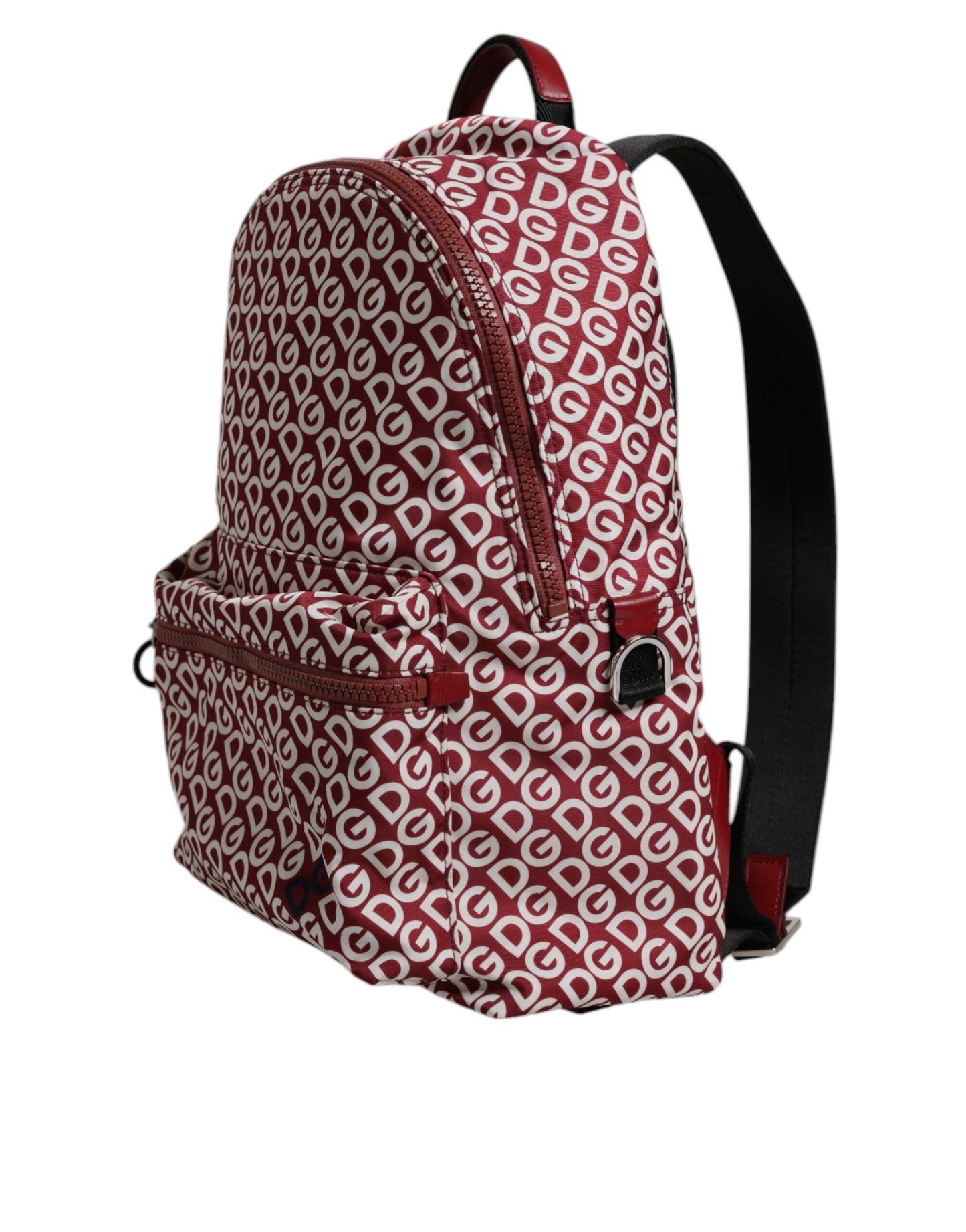 Sac à dos de voyage Dolce & Gabbana en nylon rouge et blanc avec logo DG imprimé