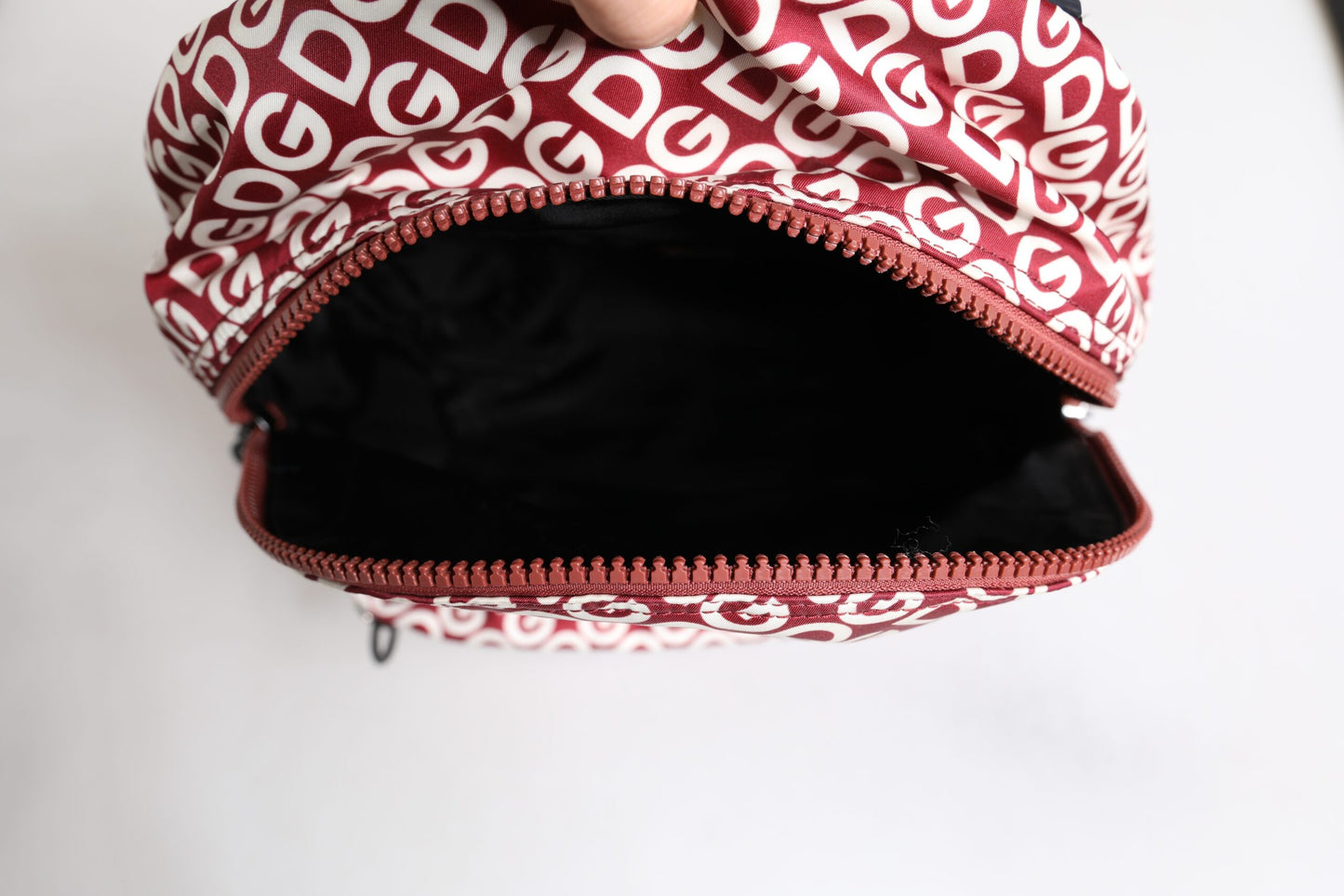Sac à dos de voyage Dolce & Gabbana en nylon rouge et blanc avec logo DG imprimé