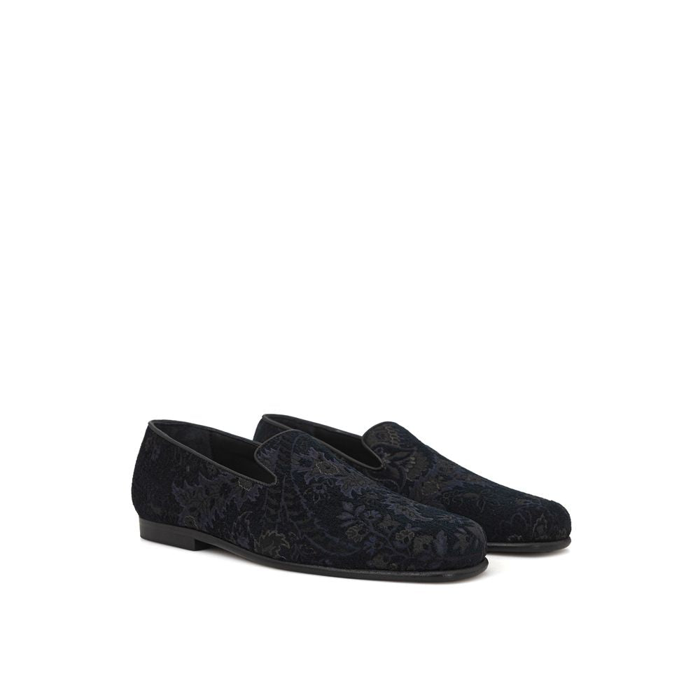 Etro Slip-On-Loafer aus blauem Leder