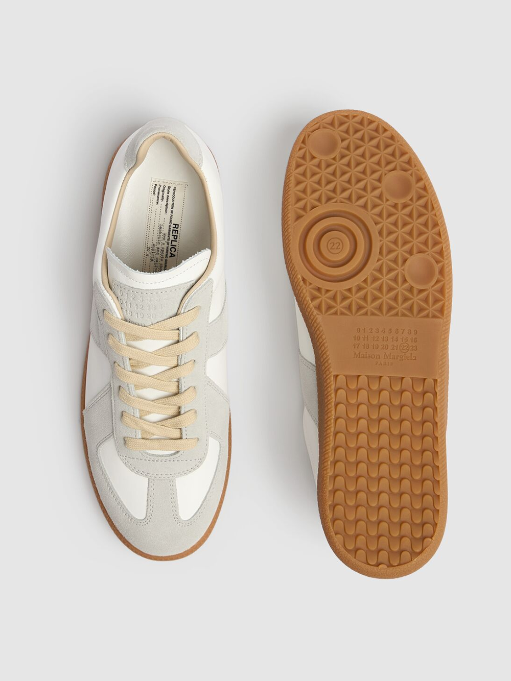 Maison Margiela Niedrige Sneakers aus Leder und Wildleder