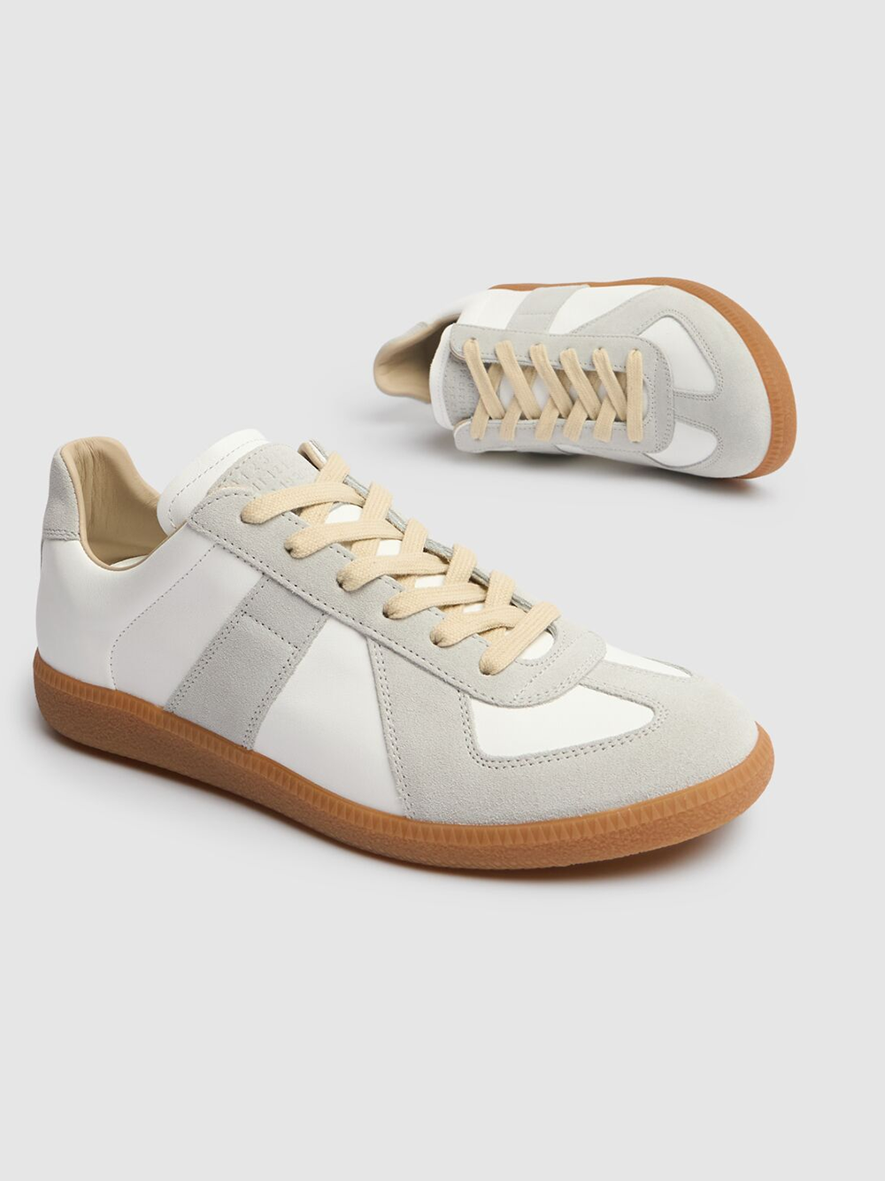 Maison Margiela Niedrige Sneakers aus Leder und Wildleder