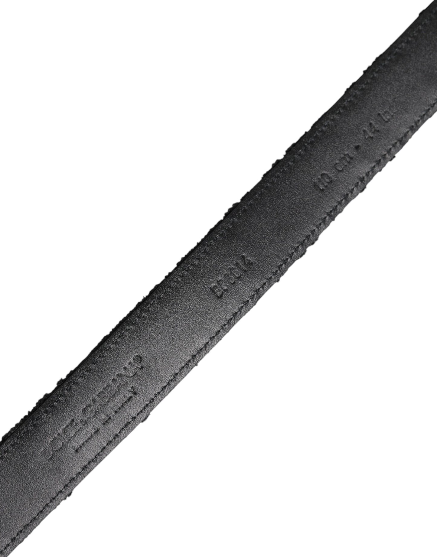 Ceinture Dolce & Gabbana en coton mélangé noir avec boucle en métal argenté