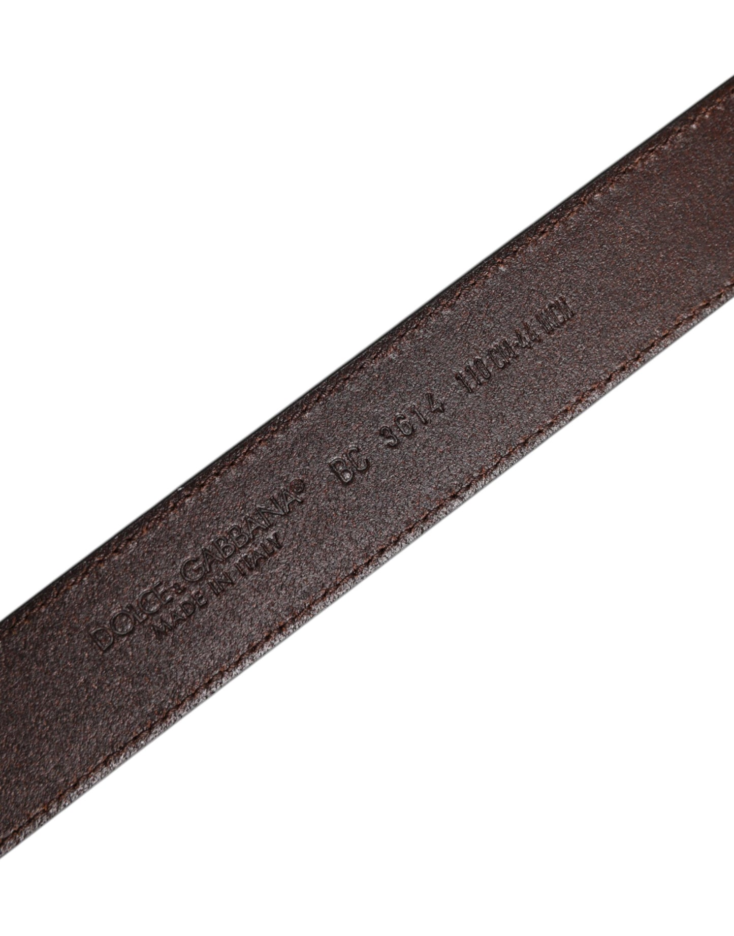 Ceinture Dolce & Gabbana en cuir marron avec boucle en métal argenté