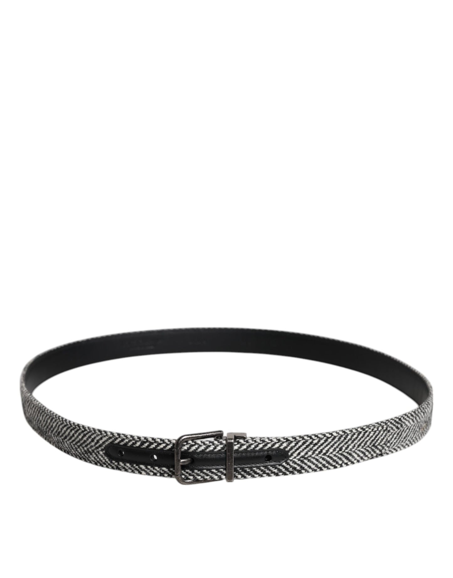 Ceinture Dolce & Gabbana à boucle en métal noir et blanc argenté