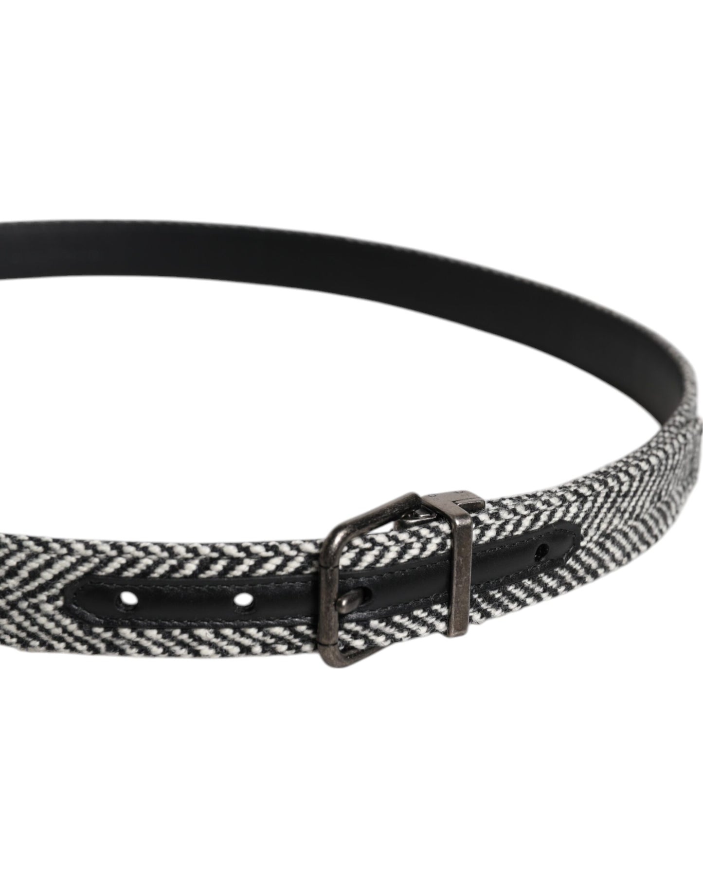 Ceinture Dolce & Gabbana à boucle en métal noir et blanc argenté