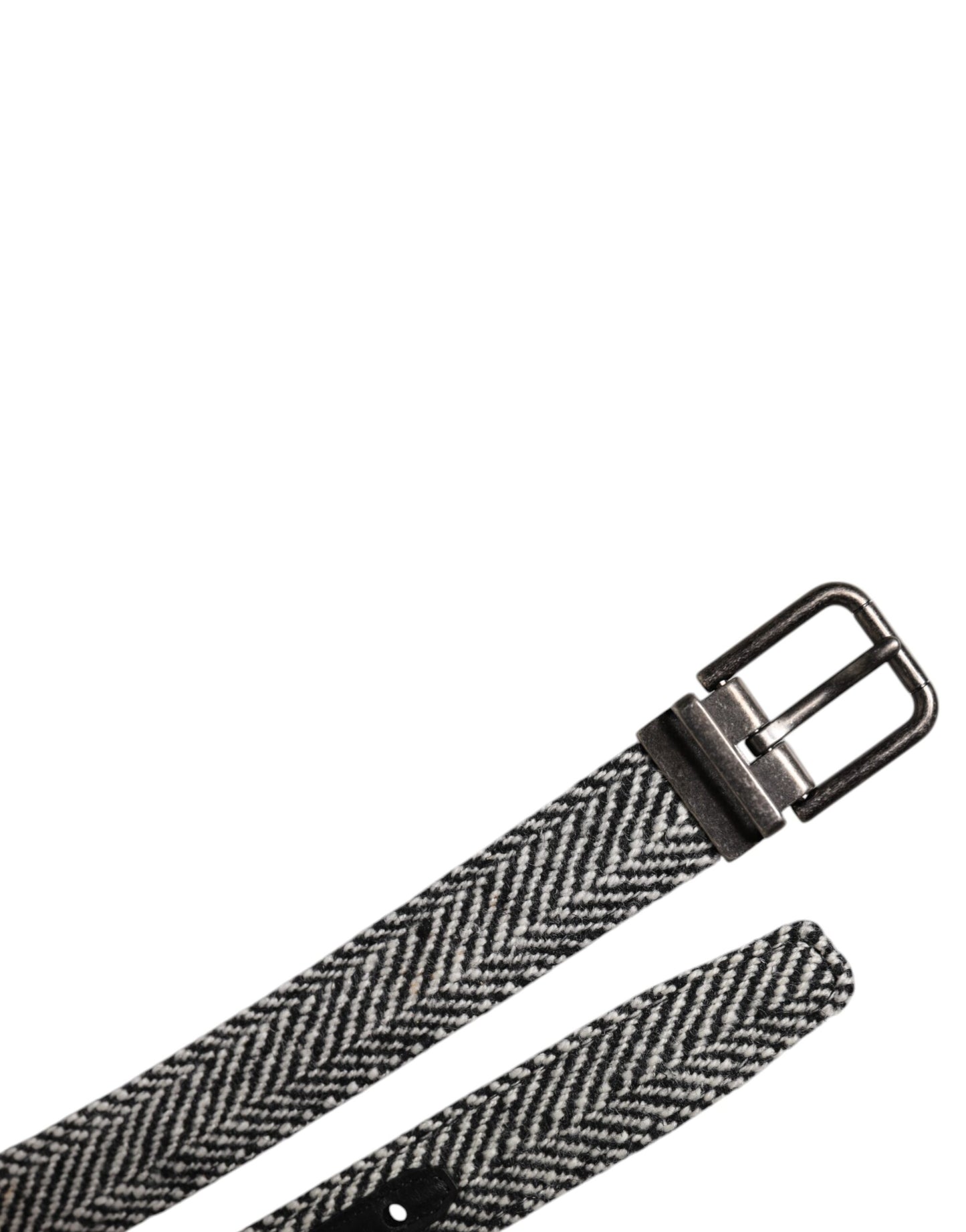 Ceinture Dolce & Gabbana à boucle en métal noir et blanc argenté