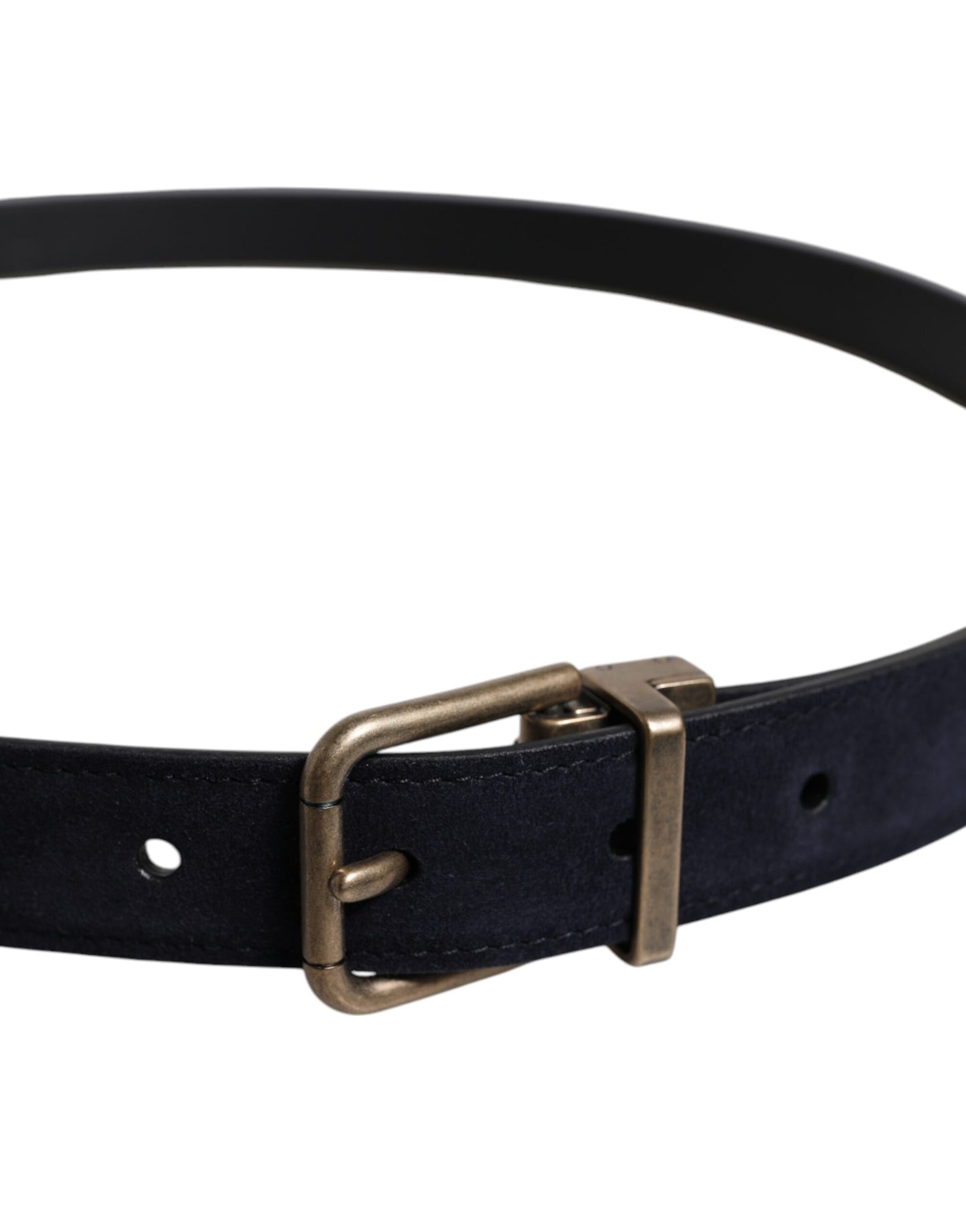 Ceinture classique Dolce & Gabbana en cuir de chèvre noir avec boucle en métal