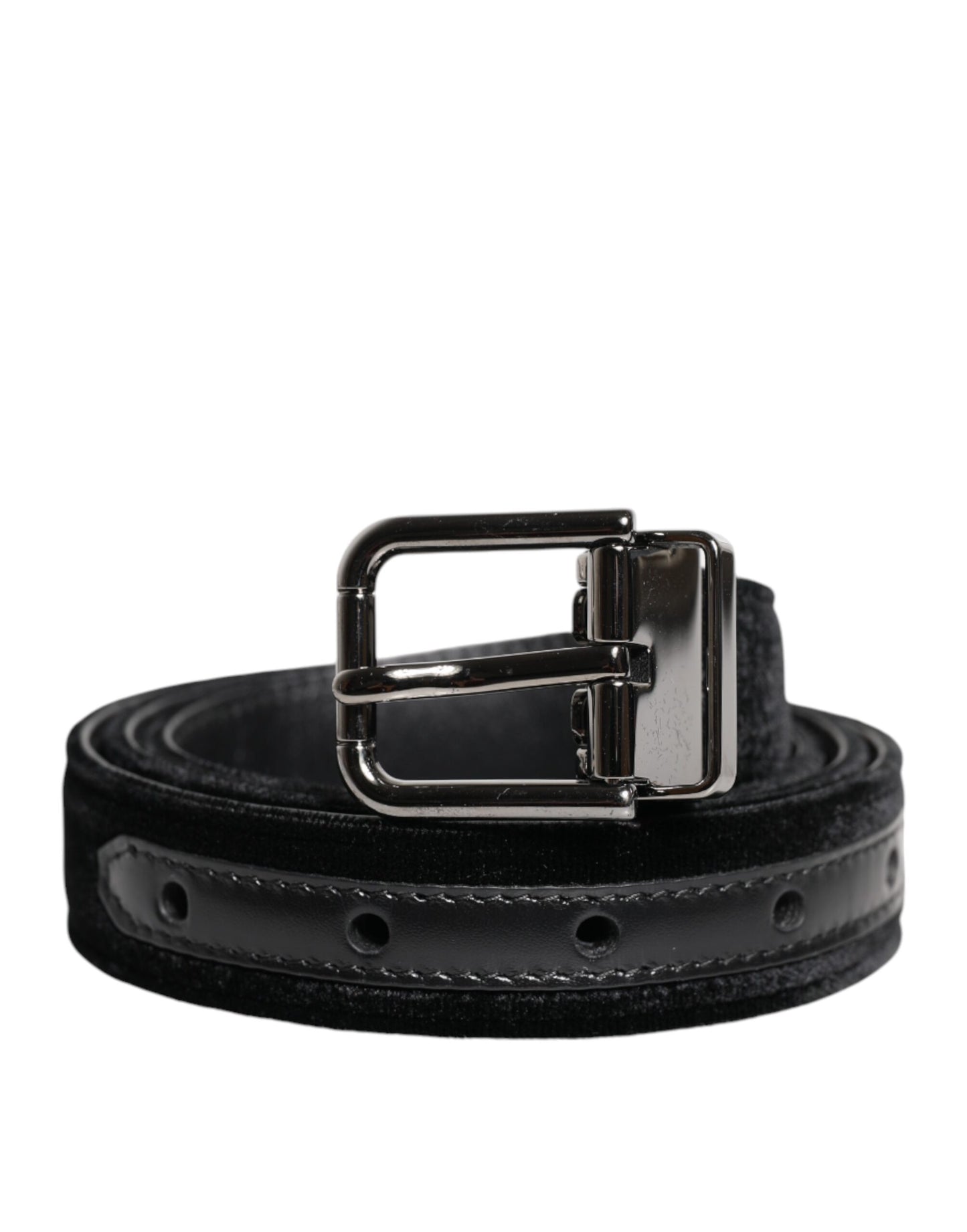 Ceinture classique en cuir noir avec boucle en métal Dolce & Gabbana