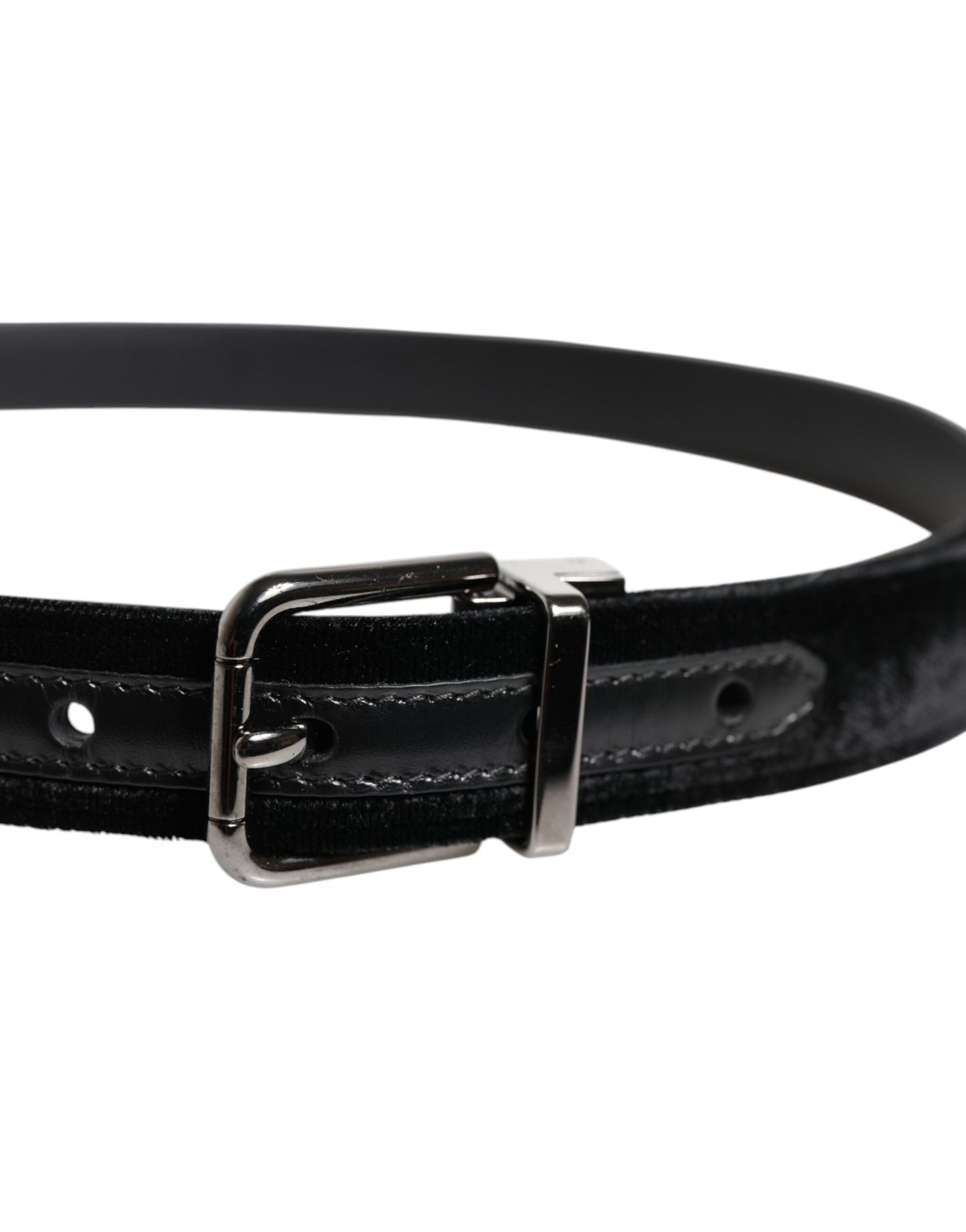 Ceinture classique en cuir noir avec boucle en métal Dolce & Gabbana