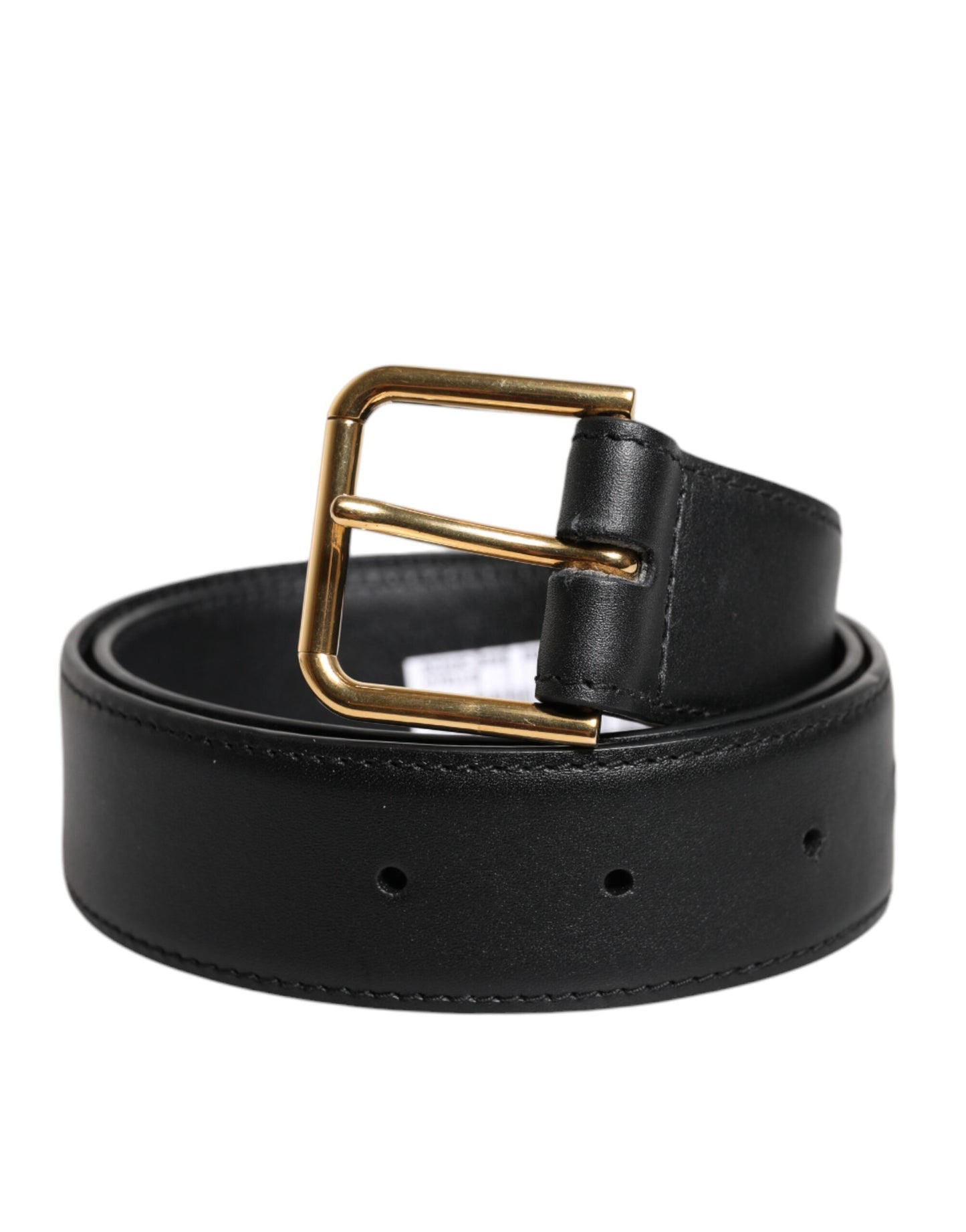 Ceinture classique en cuir noir avec boucle en métal Dolce & Gabbana