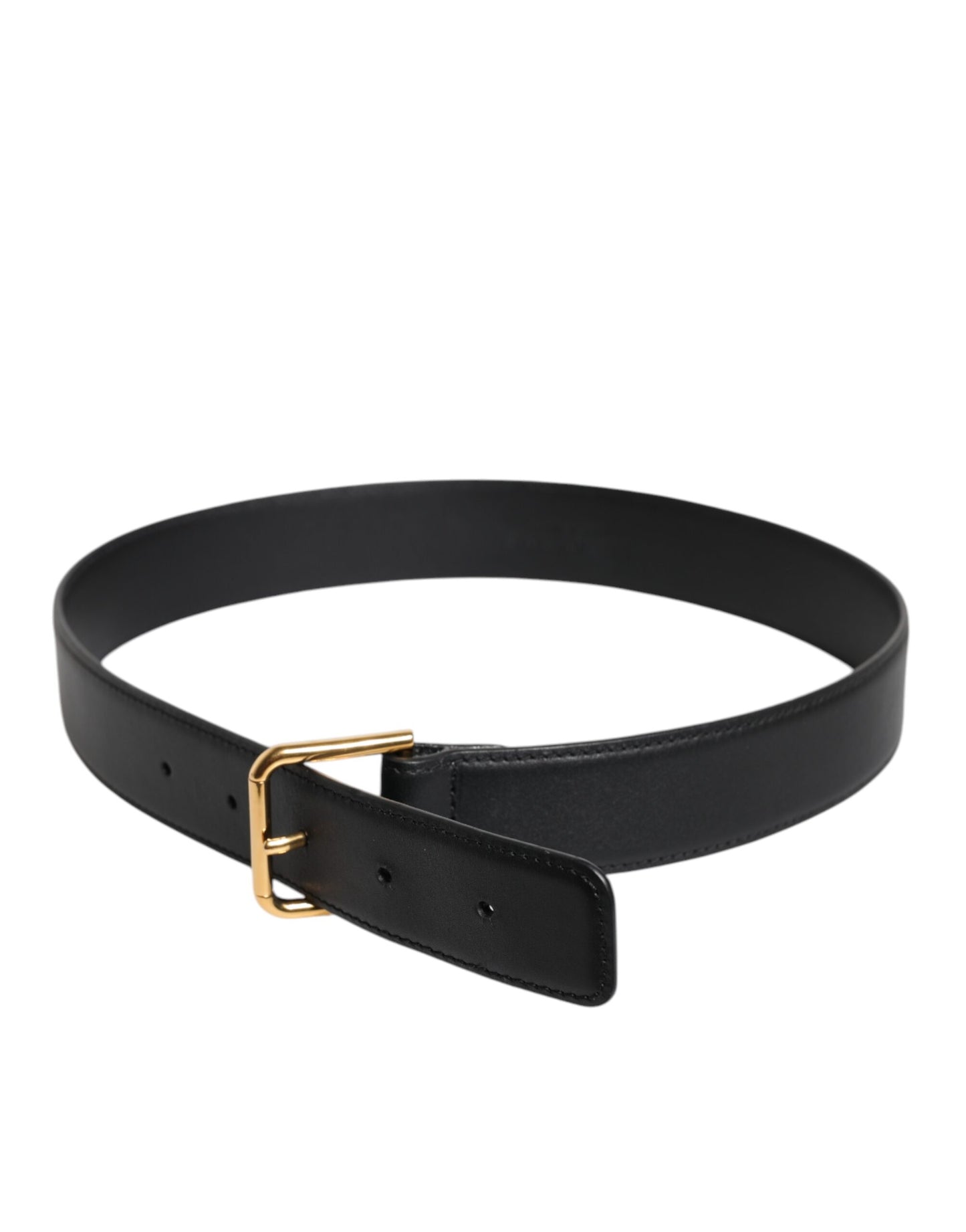 Ceinture classique en cuir noir avec boucle en métal Dolce & Gabbana