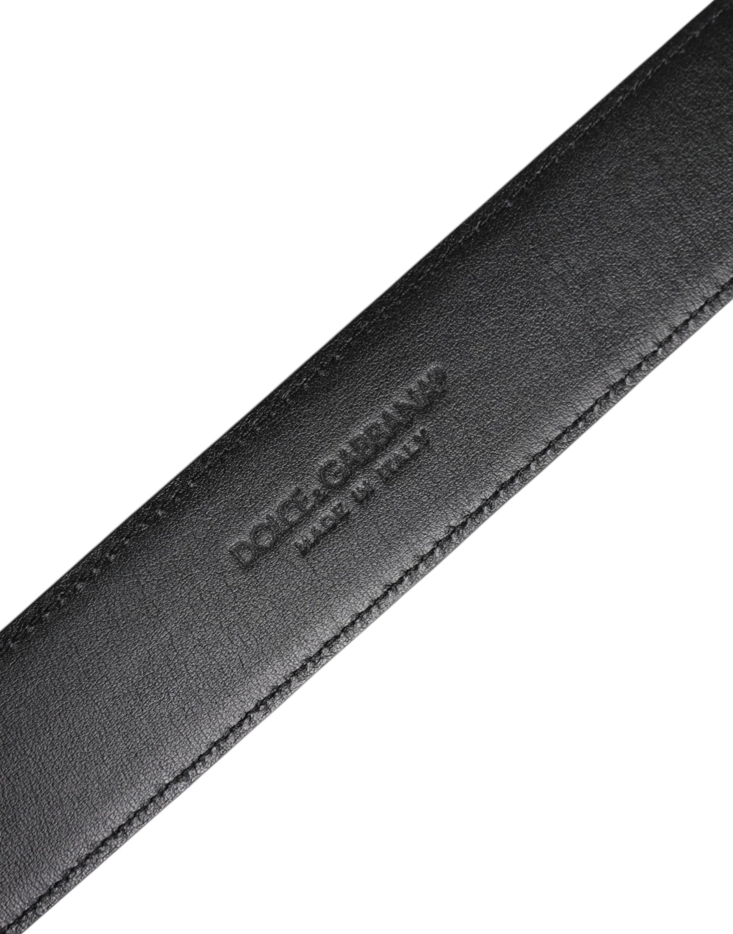 Ceinture classique en cuir noir avec boucle en métal Dolce & Gabbana