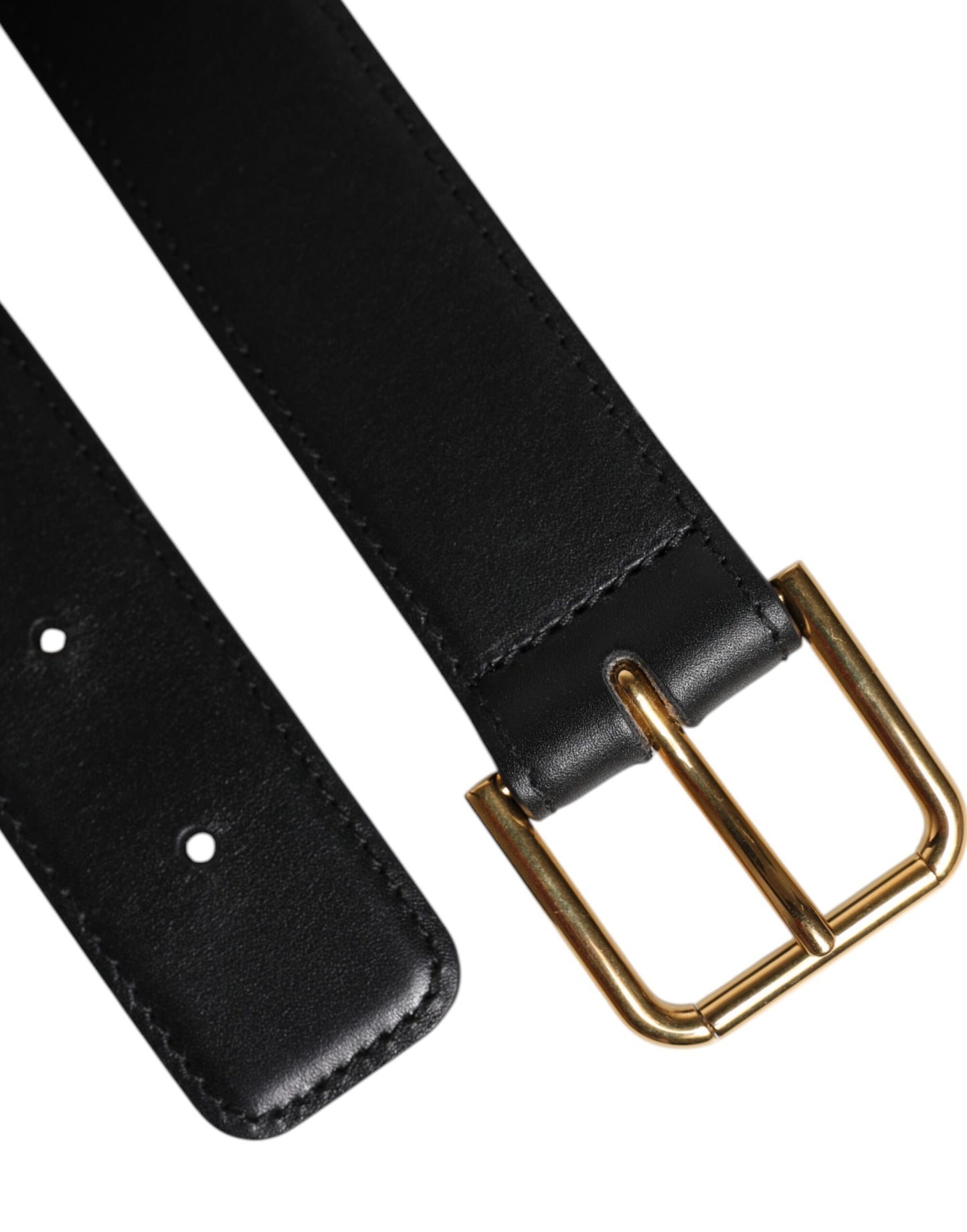 Ceinture classique en cuir noir avec boucle en métal Dolce & Gabbana