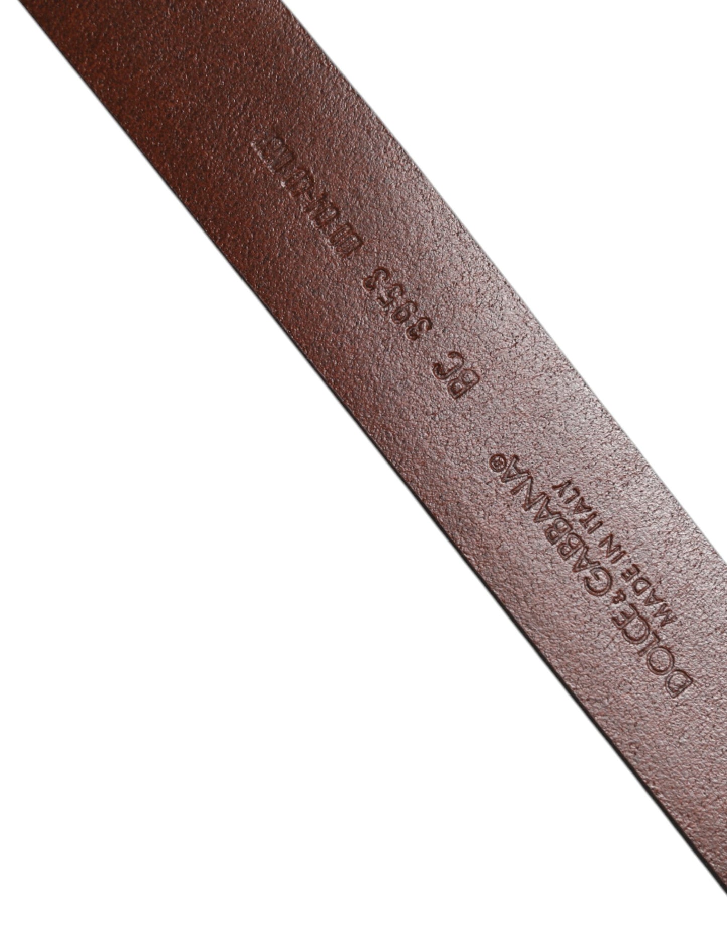 Ceinture classique en cuir marron Dolce & Gabbana avec boucle en métal et logo