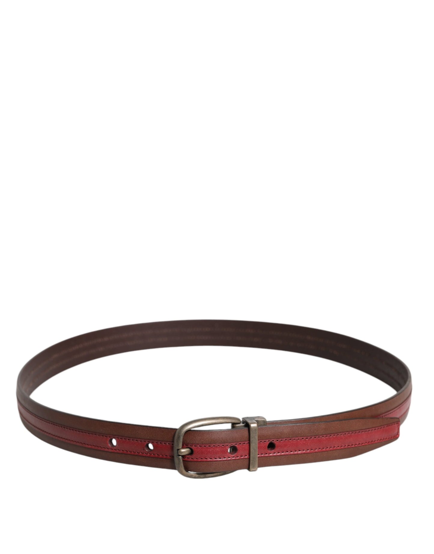 Ceinture Dolce & Gabbana en cuir bordeaux avec boucle en métal et logo
