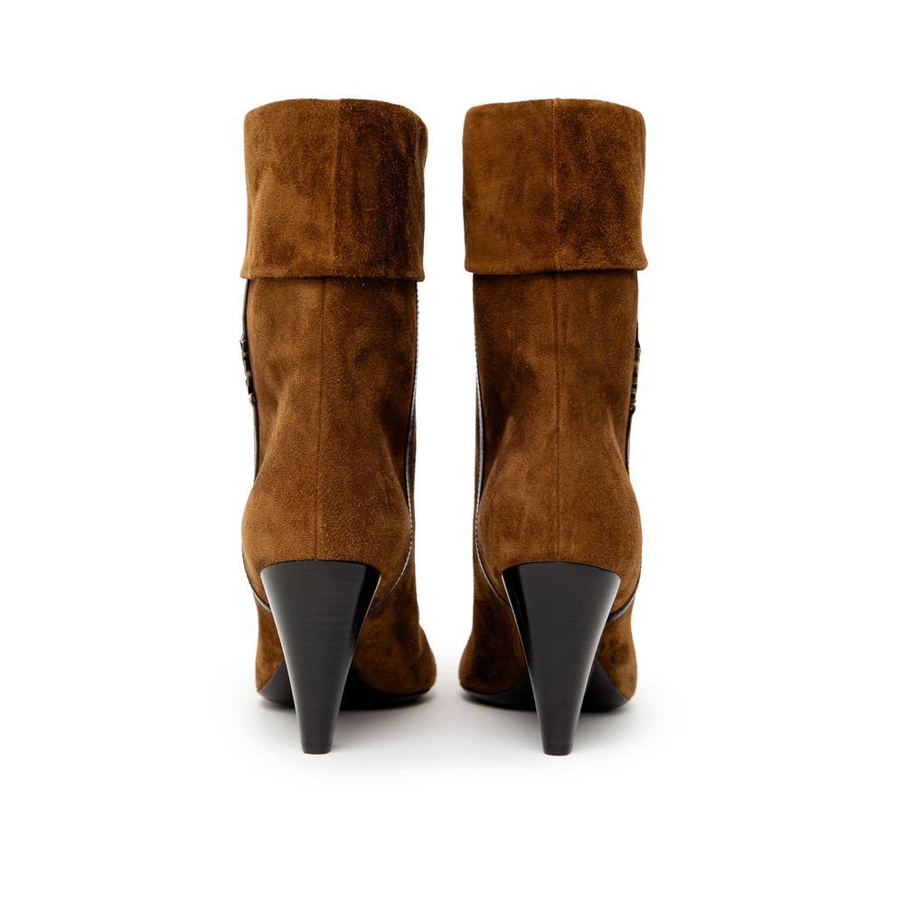 Saint Laurent – Braune Wildlederstiefel