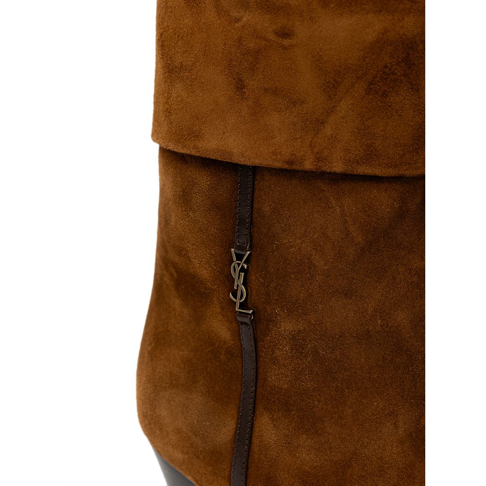 Saint Laurent – Braune Wildlederstiefel
