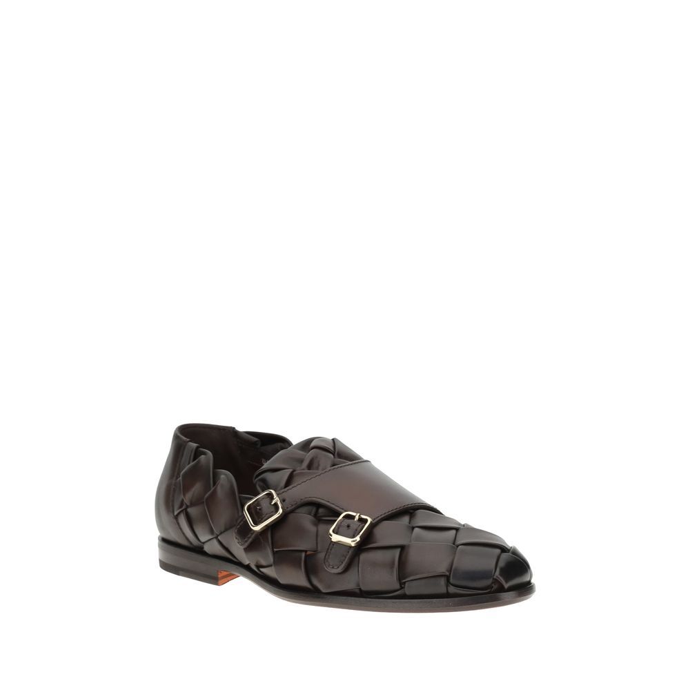 Santoni Loafer aus gewebtem Gewebe
