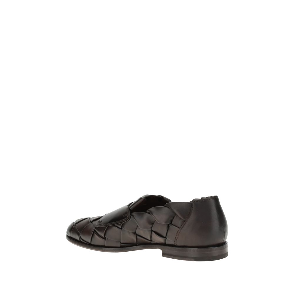 Santoni Loafer aus gewebtem Gewebe